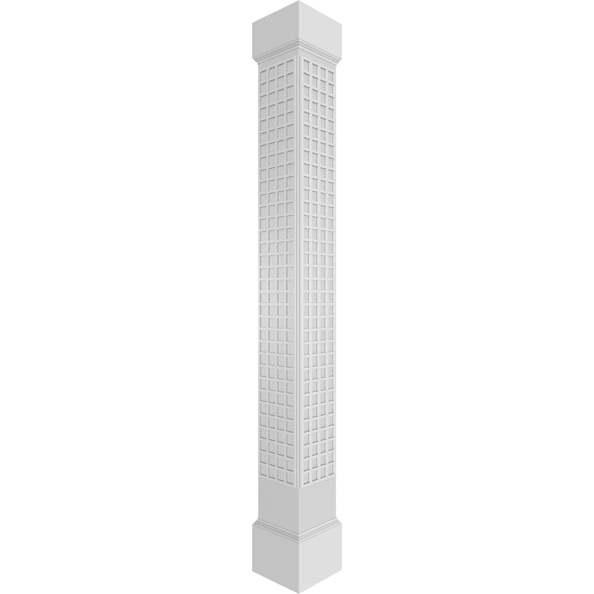 Ekena Millwork CC1009ENMNCMIMI Manchester Fretwork 10-Inches L x 9-Feet Unfinished PVC Column Wrap