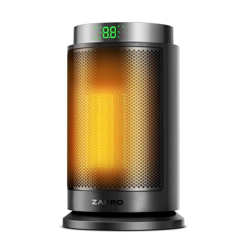ZAFRO -  Space Heater Ultra Quiet Portable Electric Heaters for Indoor Use with Thermostat 1500W ...