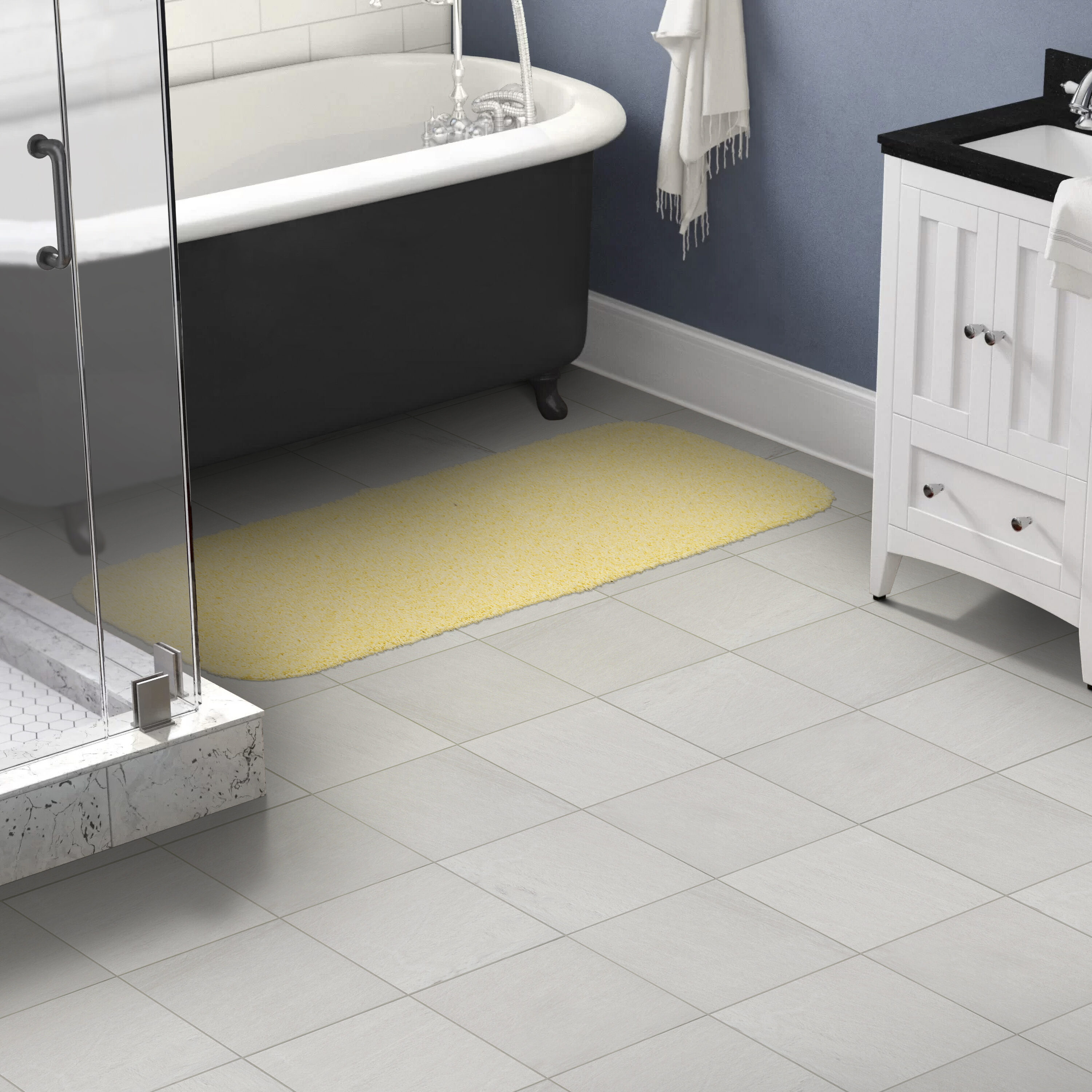 Garland Rug BA110W022060CC6 Jazz 24-in x 62-in Rubber Ducky Yellow Nylon Bath runner