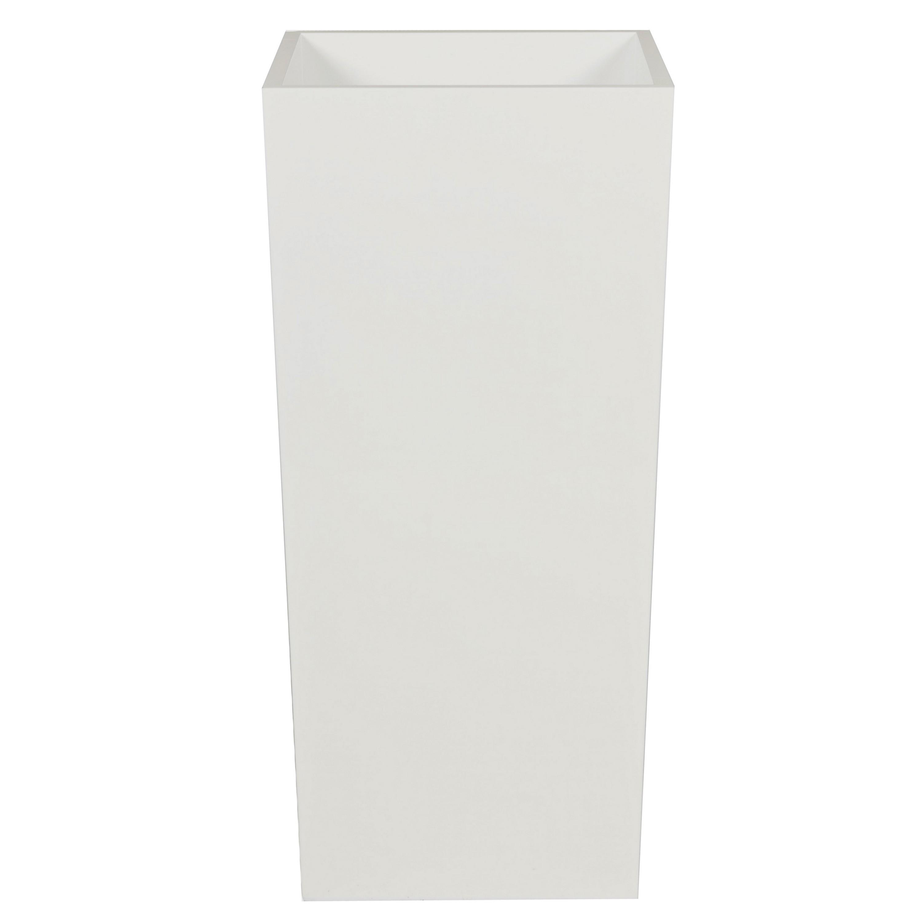 Benzara BM316915 Square 16.0-in W x 32-in H x 16-in D White Mixed/Composite Indoor/Outdoor Planter