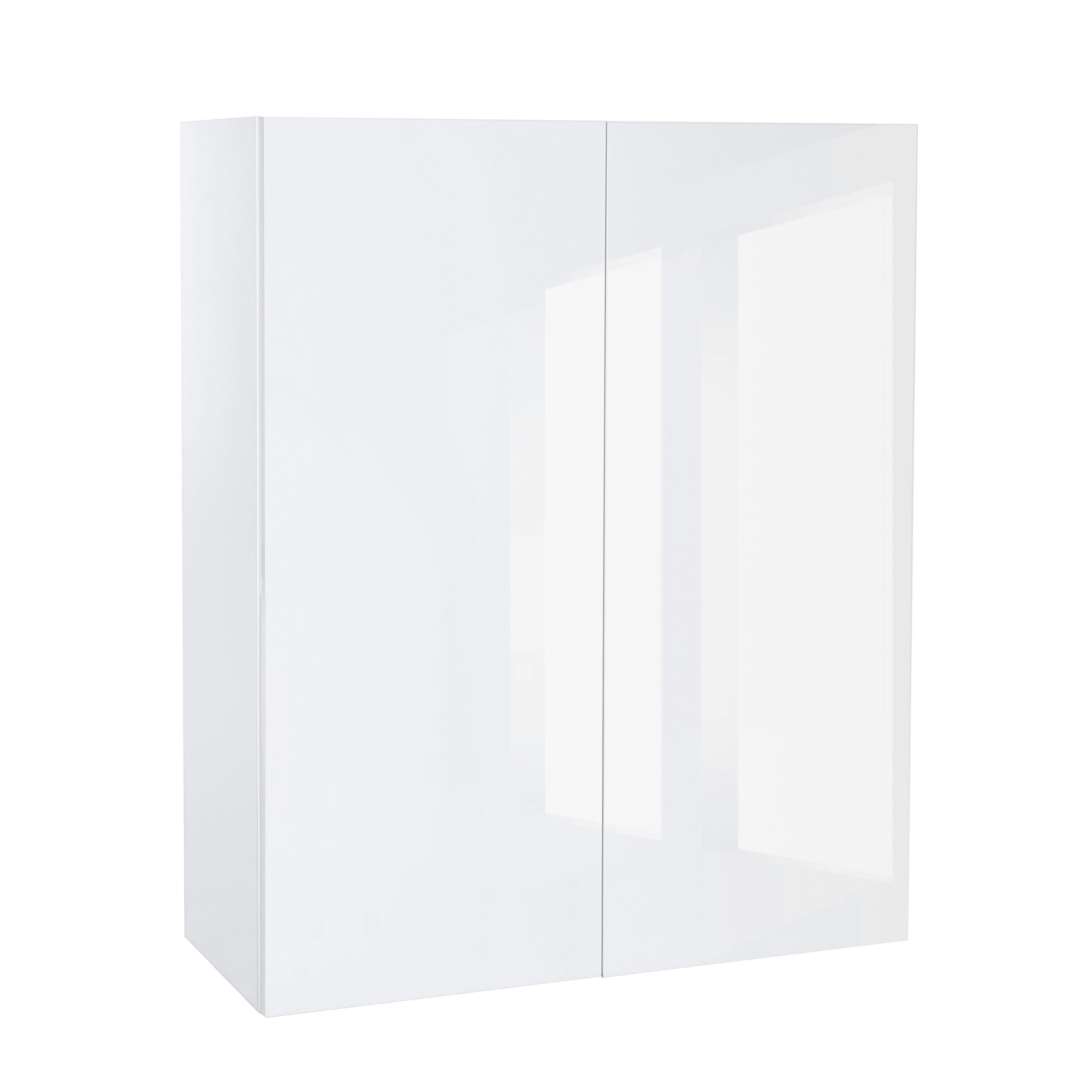 Cambridge 12-in W x 42-in H x 12-in D Glossy White Engineered Wood Door Wall Stock Cabinet