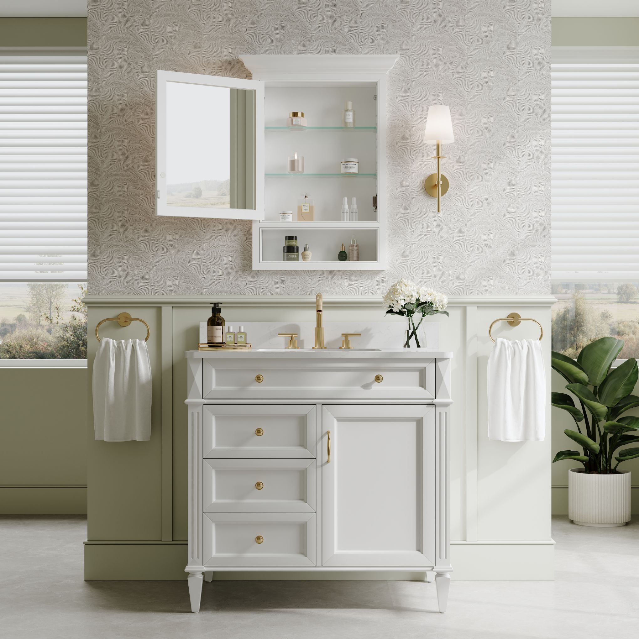 WELLFOR KA2432MCL-WT Bathroom-Medicine-Cabinets - View #8