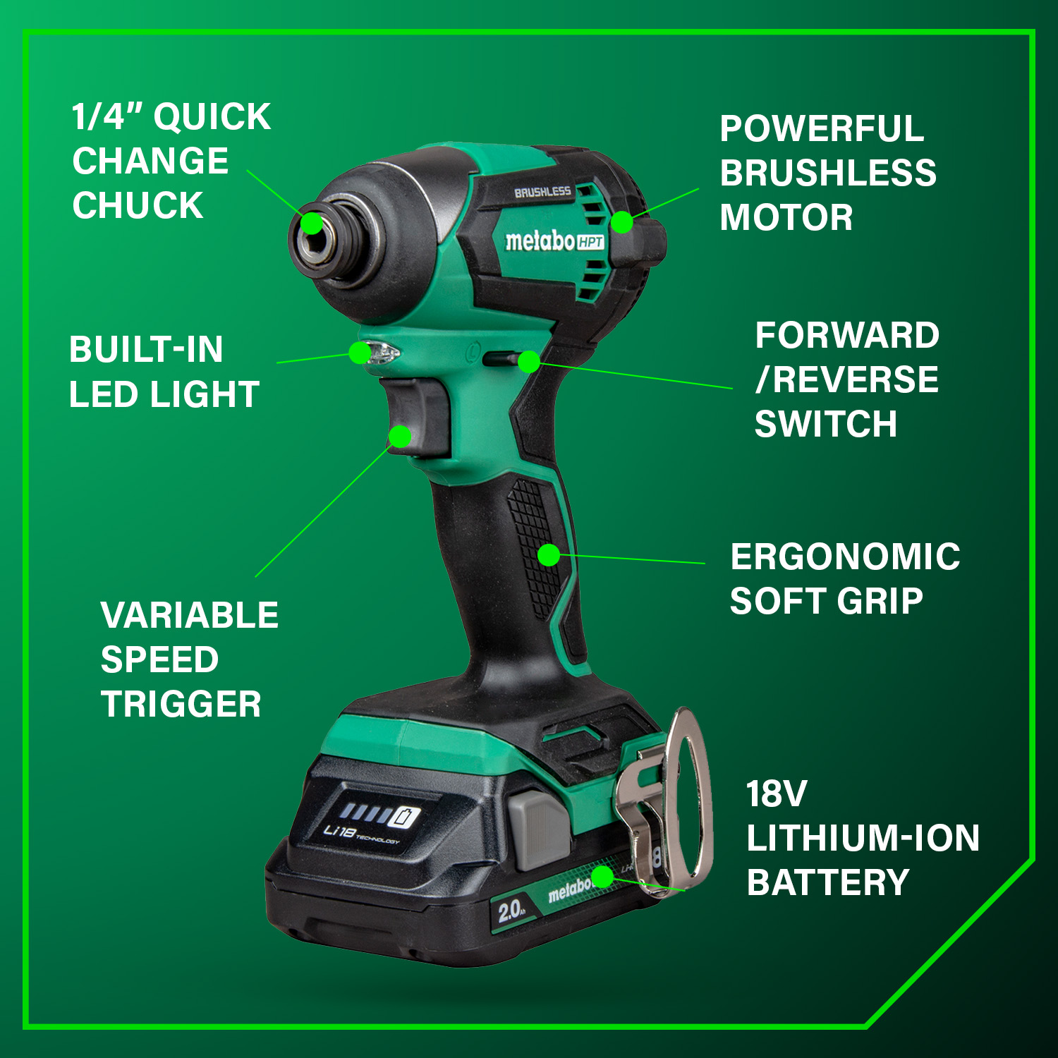 Metabo HPT WH18DEXM Cordless-Impact-Drivers - View #3