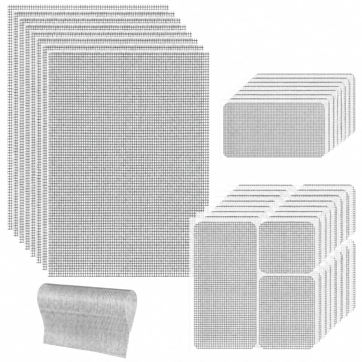 Aoibox  Fiberglass Window Screen Patch Kit 5x7 and 4 5x4 5 Patches Self Adhesive Waterproof Mesh Tape for Tears