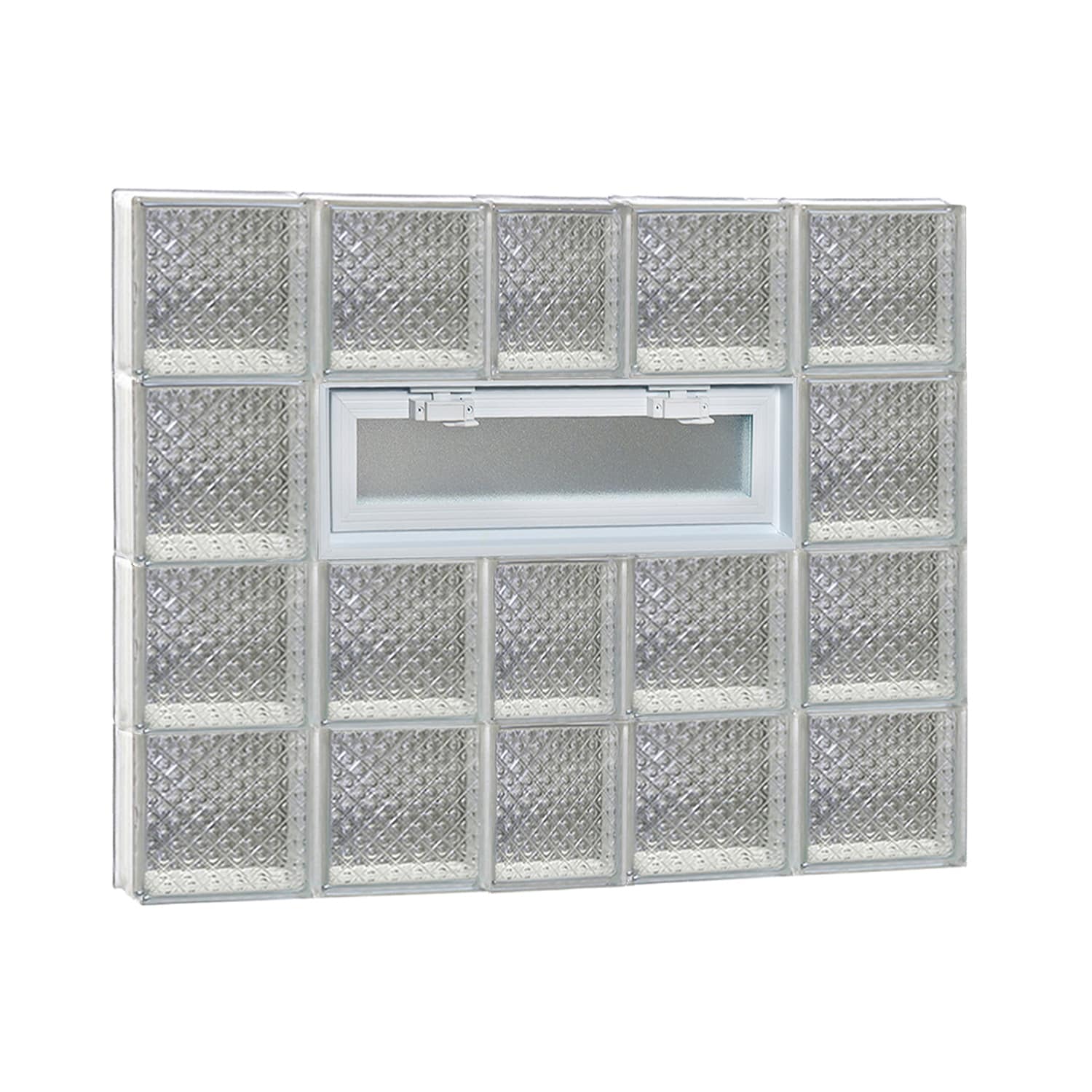 REDI2SET V3832DP Diamond Glass 36-3/4-in x 31-in Frameless Replacement Vented Glass Block Window