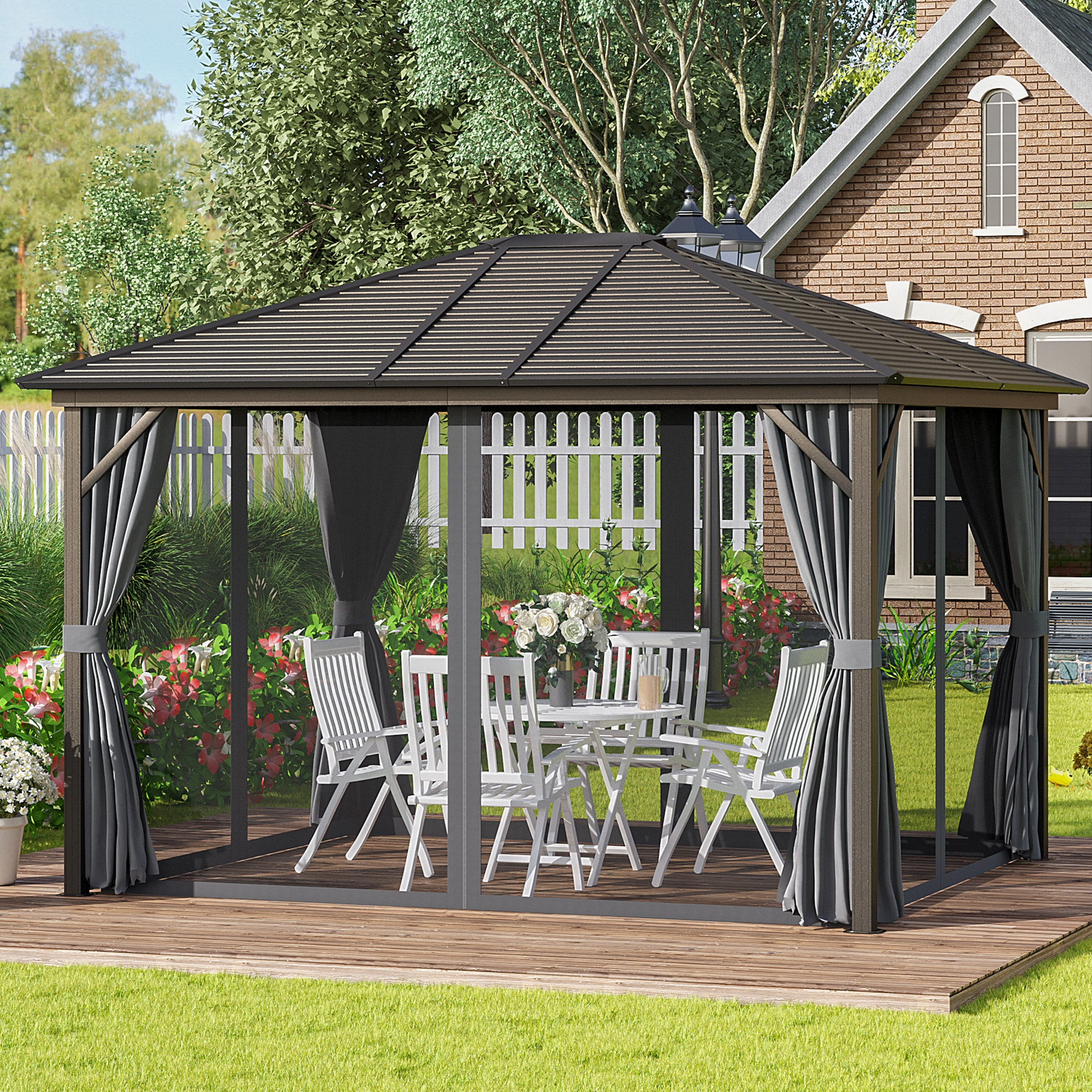Outsunny 84C-040CG Wood-Resin-Gazebos - View #2
