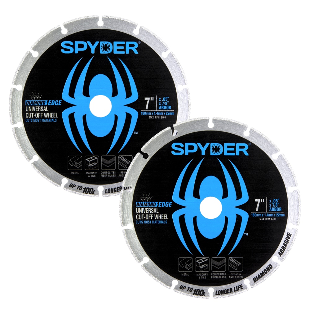 Spyder 14007-2 Diamond Bite Diamond Edge 2 -Pack 7-in Diamond Cut-off wheel