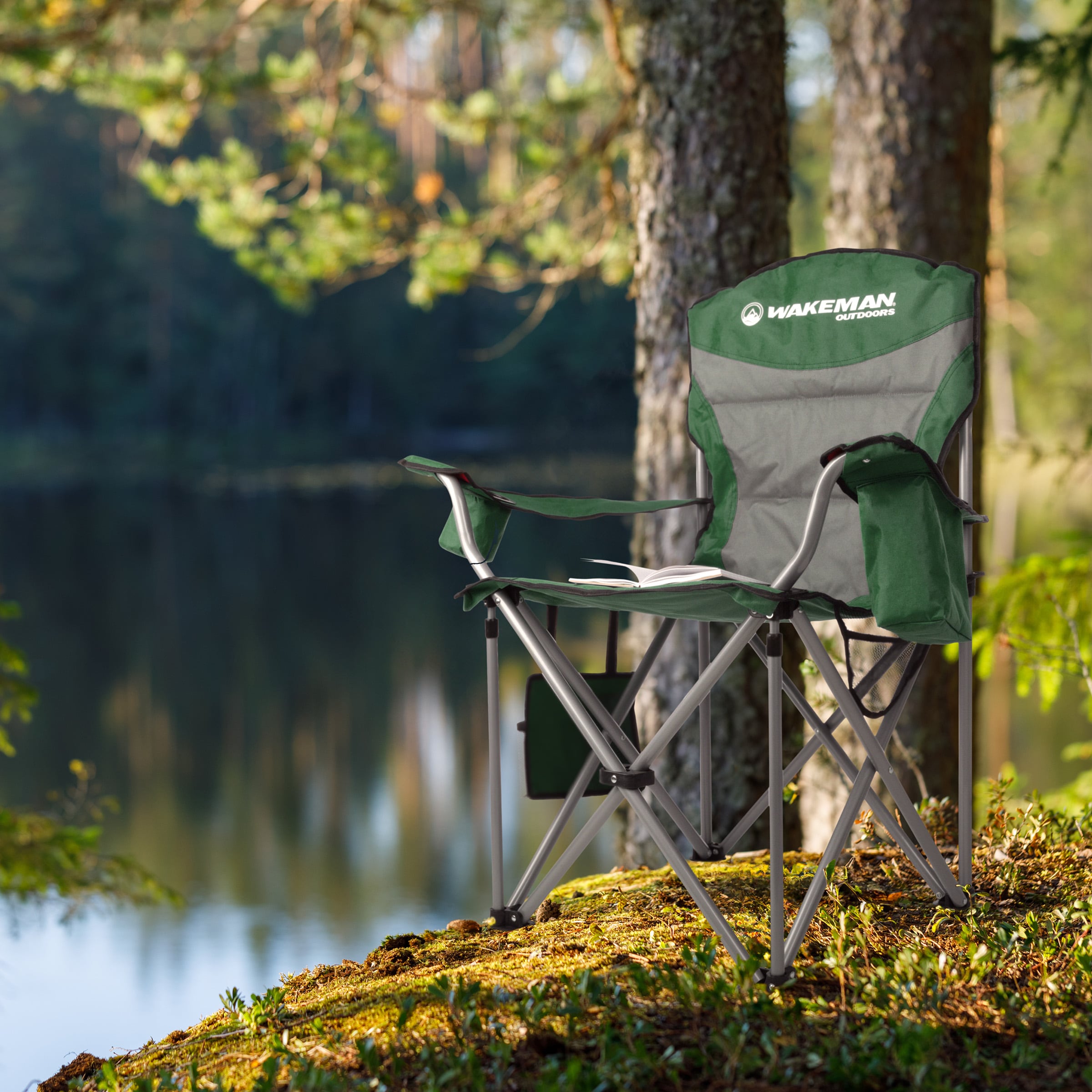 Wakeman Polyester Green Folding Camping Chair Adjustable 75 CMP1126 at Lowes