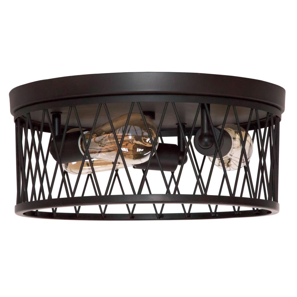Arris Vintage Bronze 14.5" Drum Flush Mount Ceiling Light