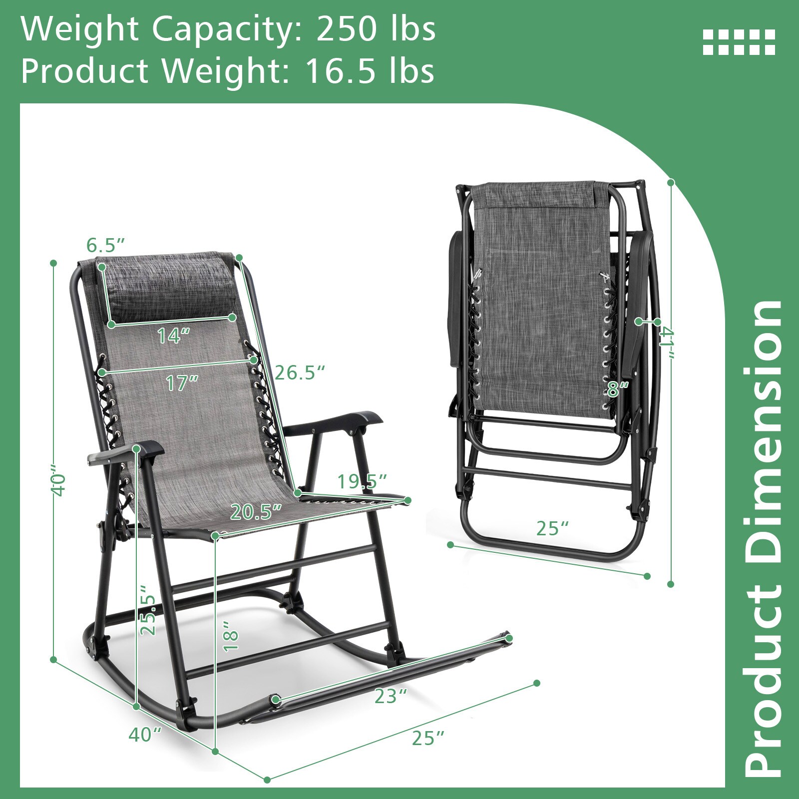 Costway OP71004GR Patio-Chairs - View #7