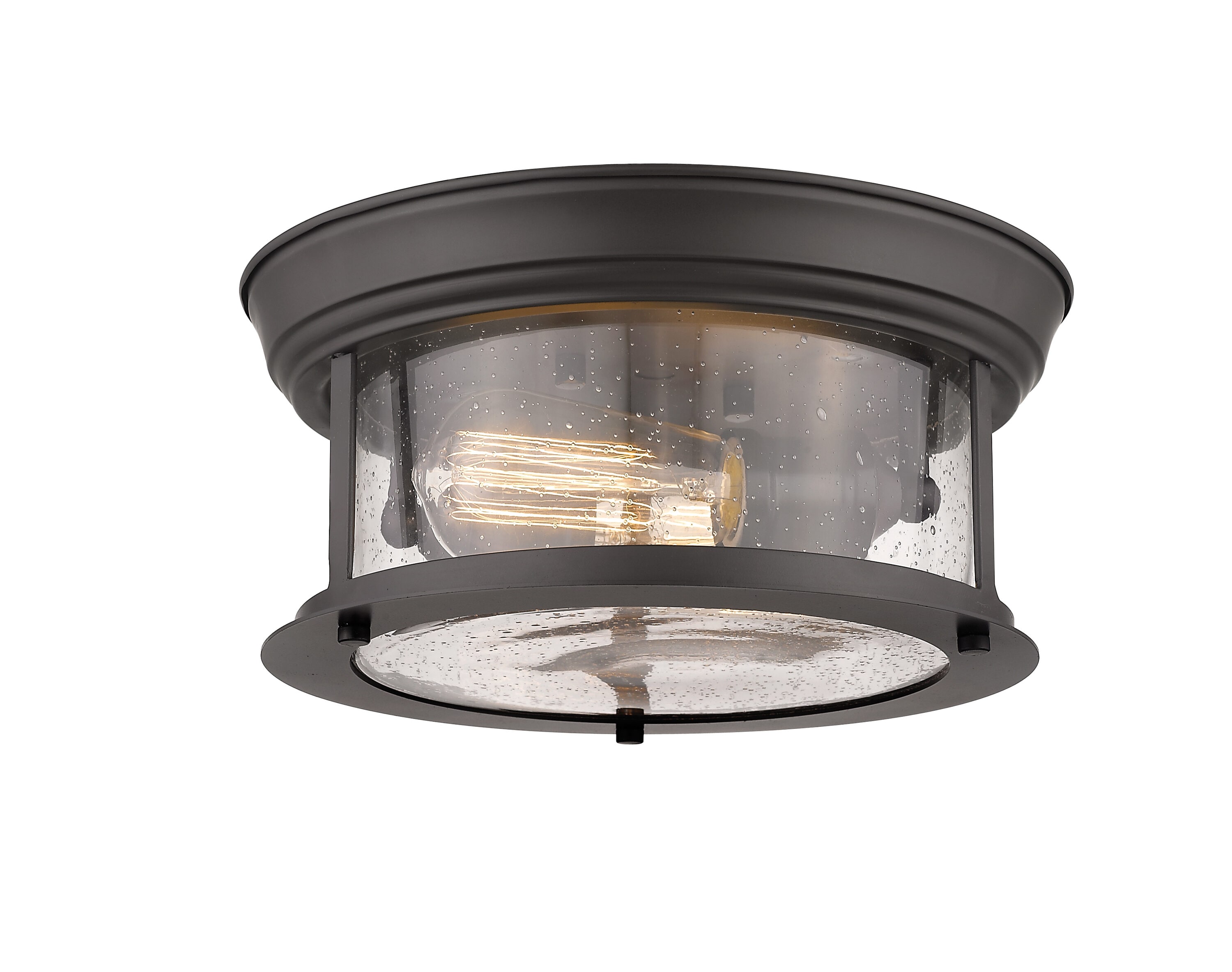 Z-lite Sonna 2-light 11 Matte Bronze Flush Mount Light 727f10-brz At 