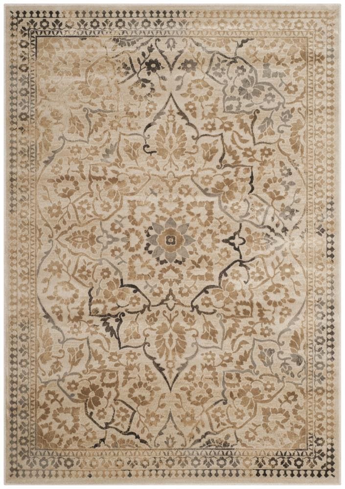 Safavieh VTG175-5440-4 Vintage Ardebil 4 x 6 (ft) Loomed Synthetic Creme Rectangular Indoor Distressed/Overdyed Vintage Area rug