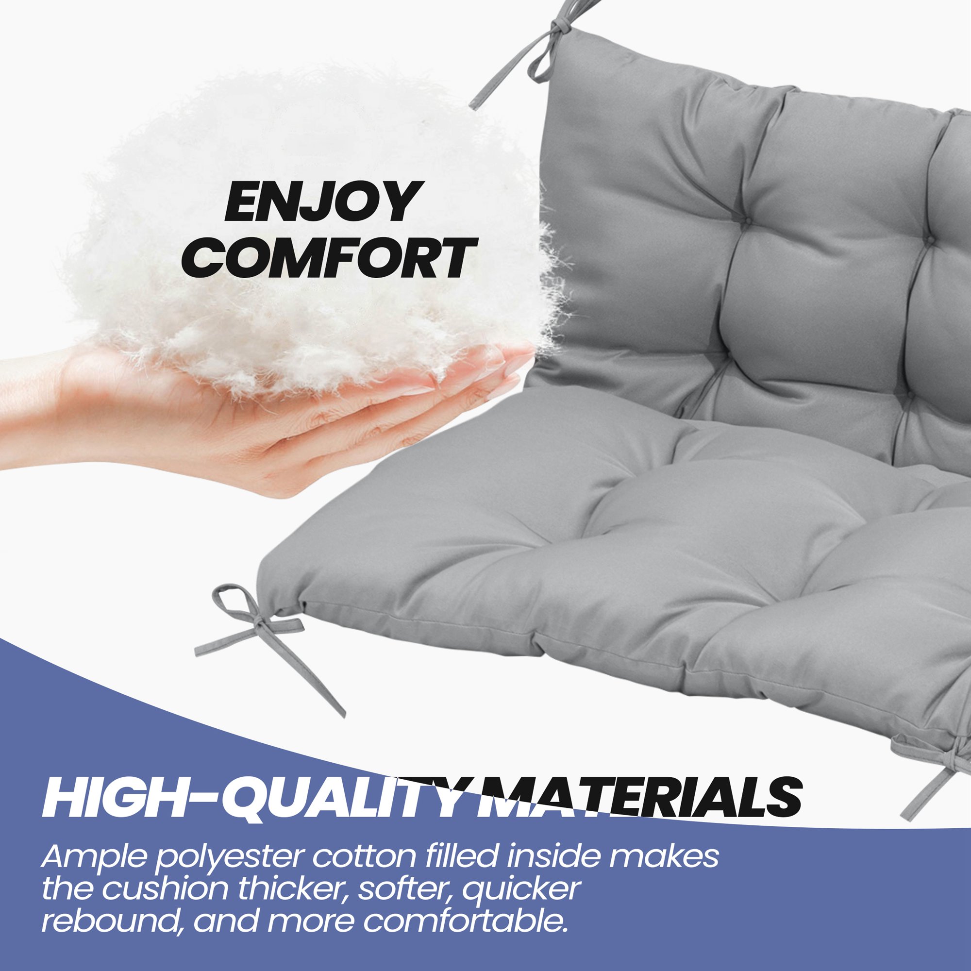CloudFly CL-CU011LGY-1 Patio-Furniture-Cushions - View #7