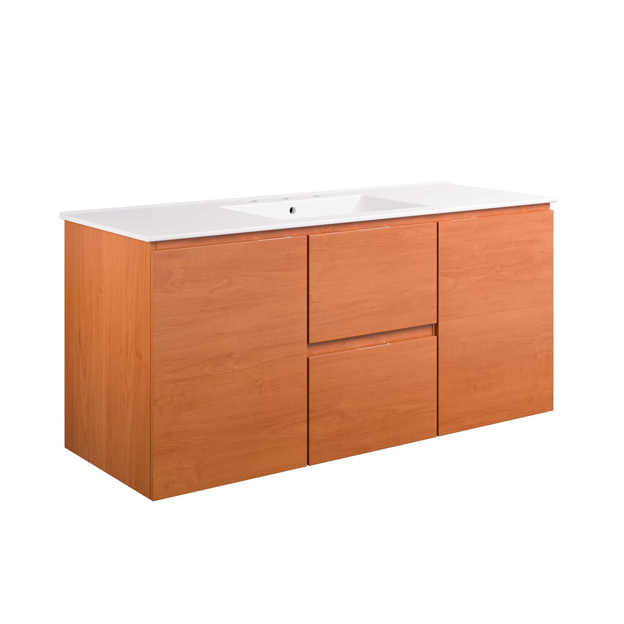 Modway  Scenic 48-in Wall-Mount Bathroom Vanity in Cherry White