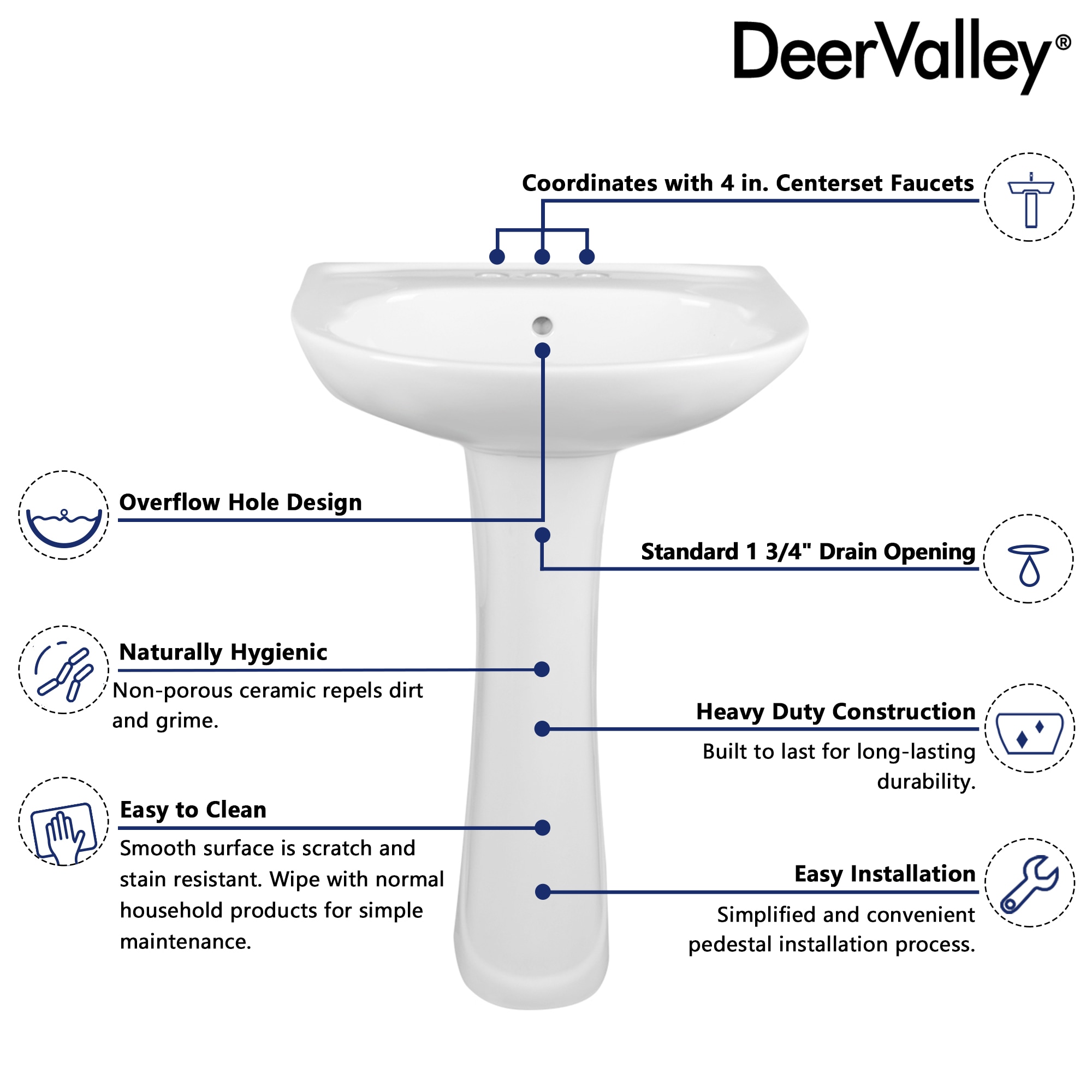 DeerValley DV-1P52503 Complete-Pedestal-Lavatories - View #4