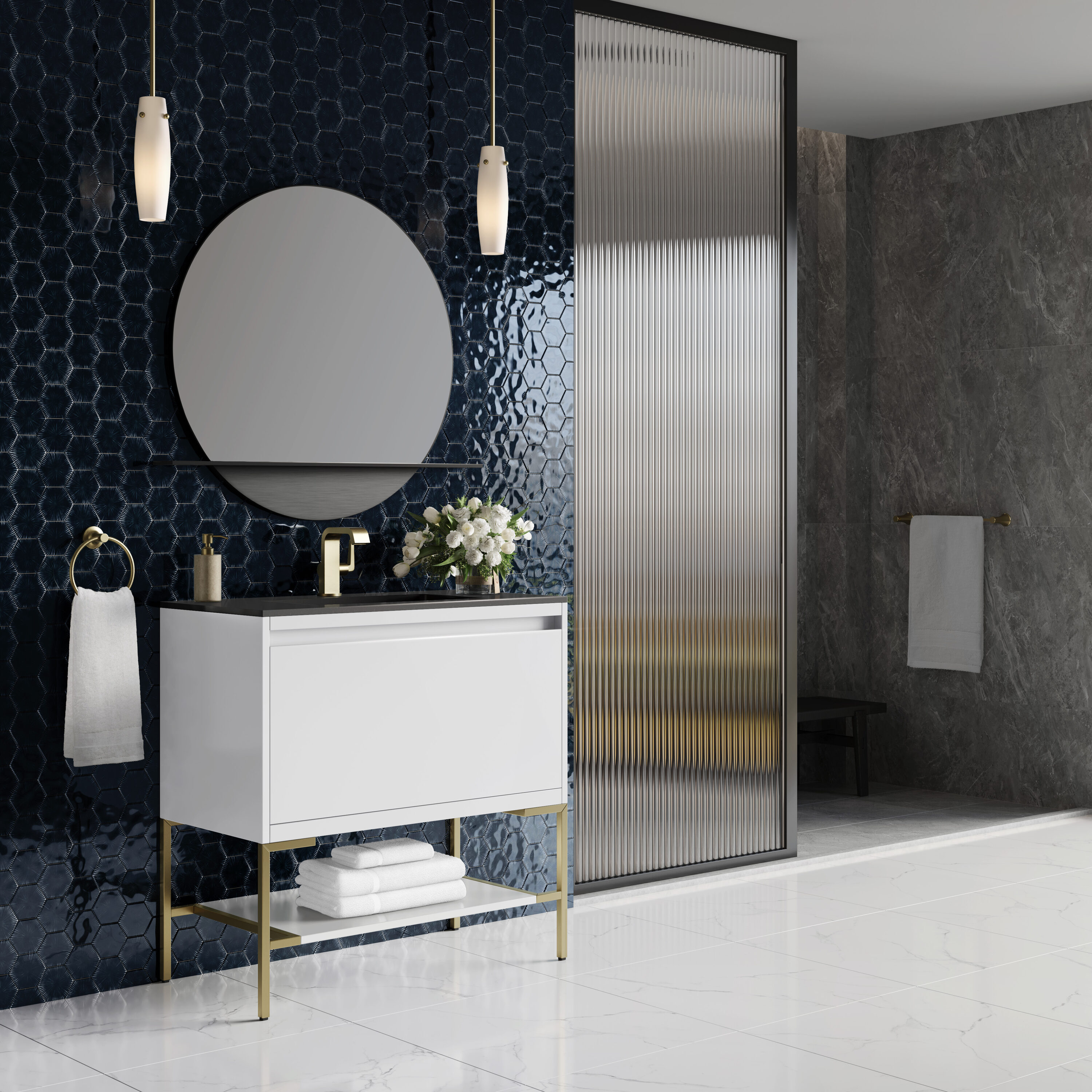 James Martin Vanities 805-V35.4-GW-CB-GW Bath-Vanity-Combo - View #2