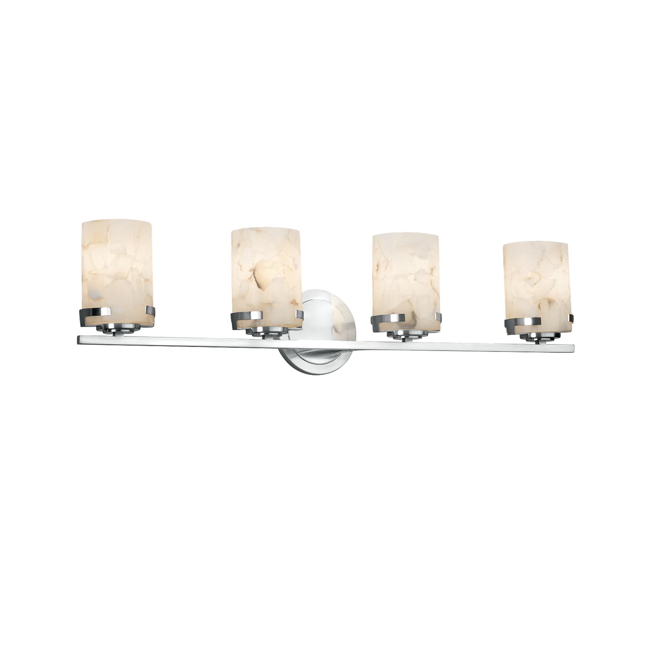 Justice Design Group ALR-8454-10-CROM Alabaster Rocks 31.5-in 4-Light Polished Chrome Transitional Vanity Light