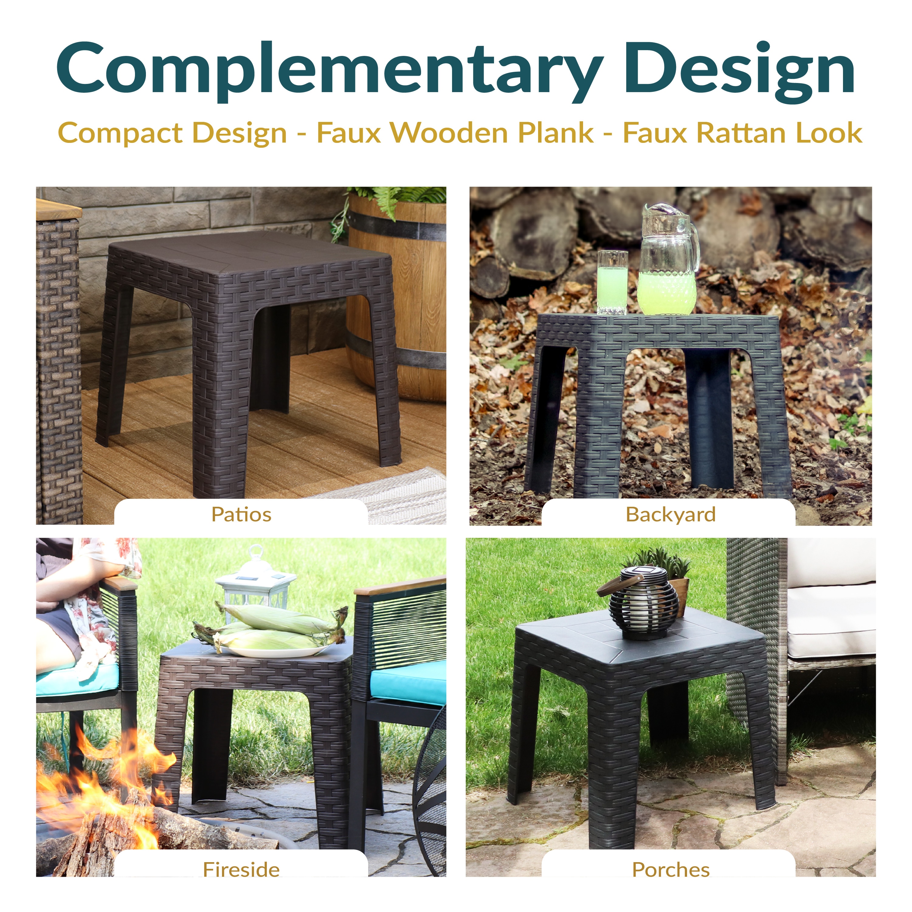 Sunnydaze Decor RBW-051-4PK Patio-Tables - View #13