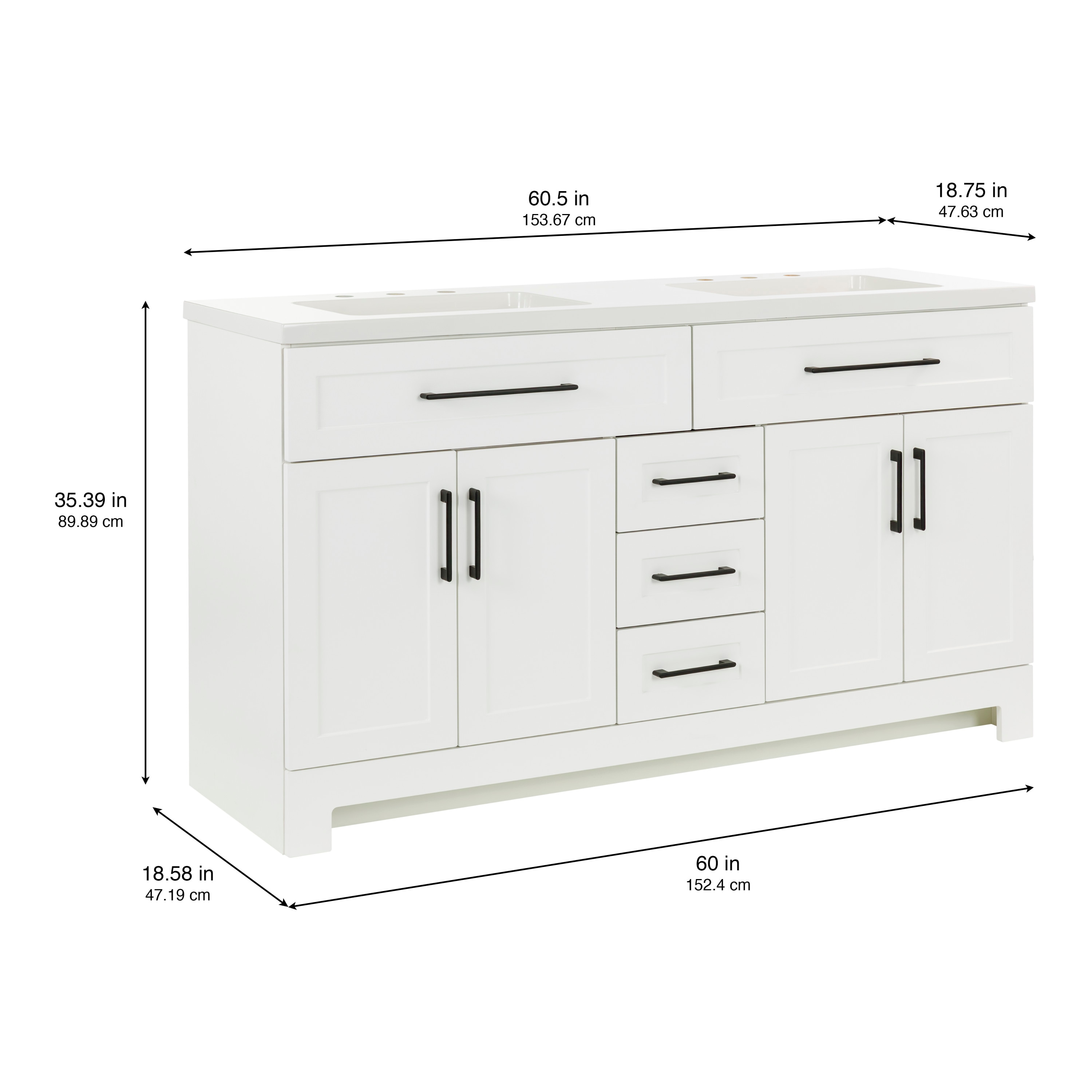 Style Selections CU60P2-WH Bath-Vanity-Combo - View #4