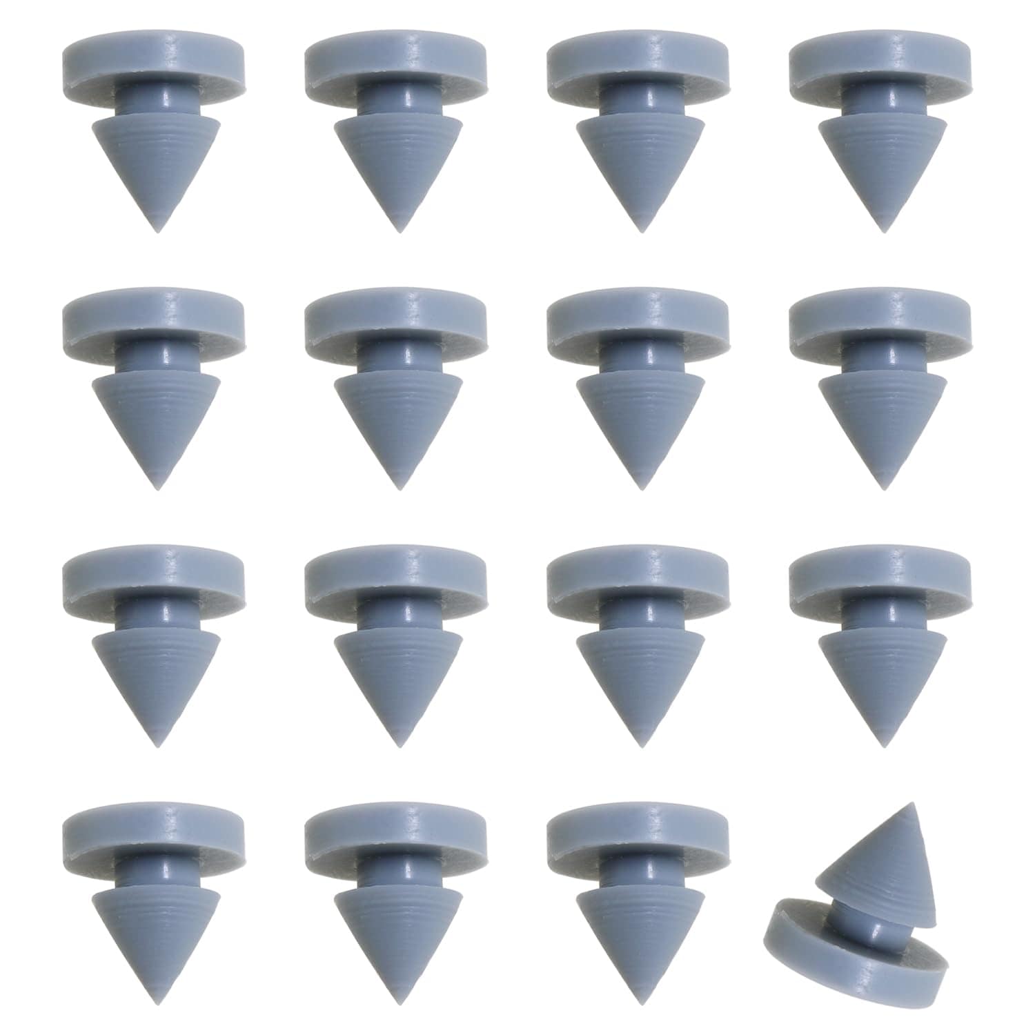 UUDULY  16 pcs Grey Rubber Conical Silencer Bumper Nail for Metal and Wooden Door Hinge Noise Suppressor Durable Silicone Spike Easy to Install