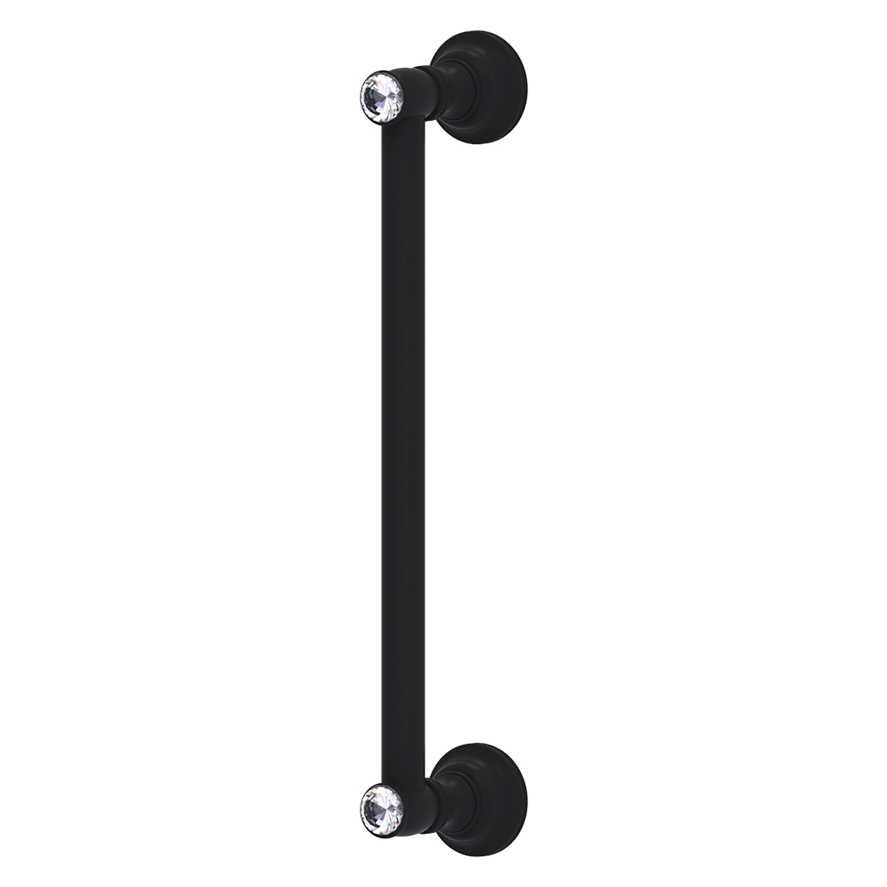 Allied Brass CC-3-12-BKM Carolina Crystal 12-in , 305mm Center to Center Matte Black Dual Mount Cylindrical Bar For Use on Appliances Drawer Pulls