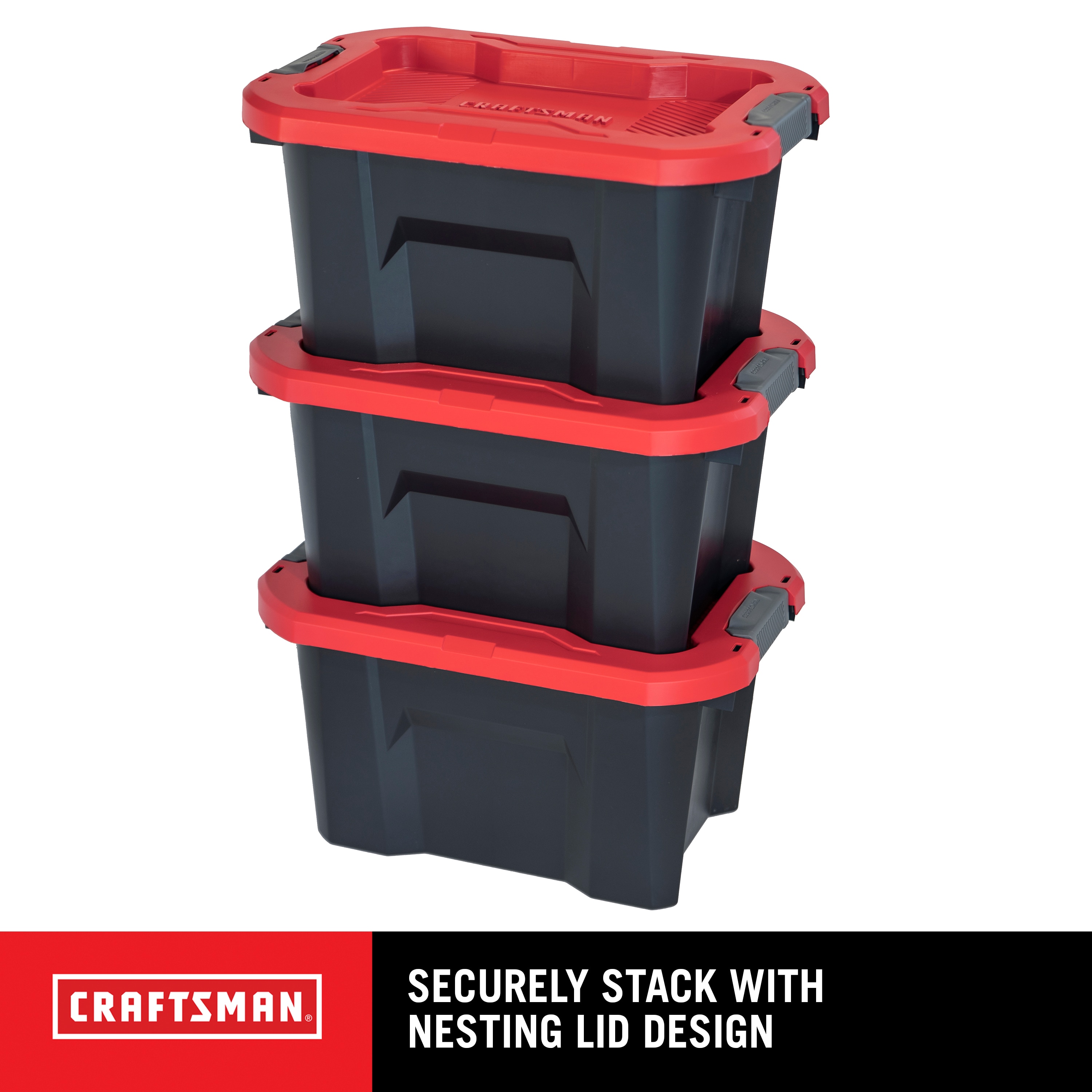 CRAFTSMAN Large 40-Gallons (160-Quart) Black Heavy Duty Tote with Latching  Lid