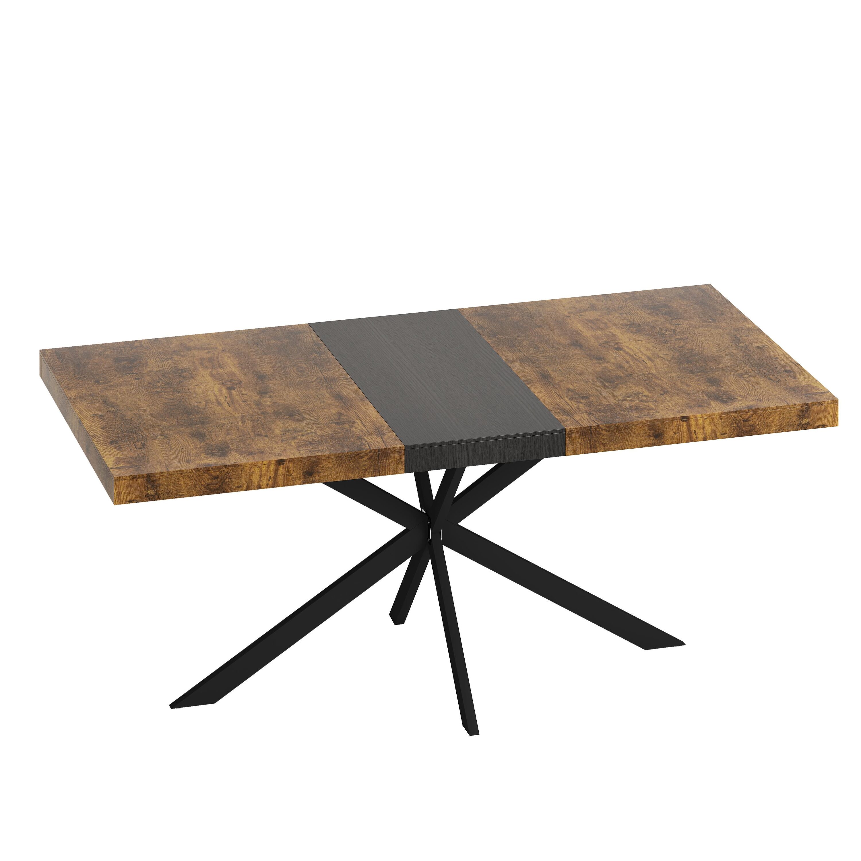 LIVIZA GIZ-NTH3232WT Brown Contemporary/Modern Extending Adjustable Table, MDF with Black Marble 70.86-in L x 29.9-in H