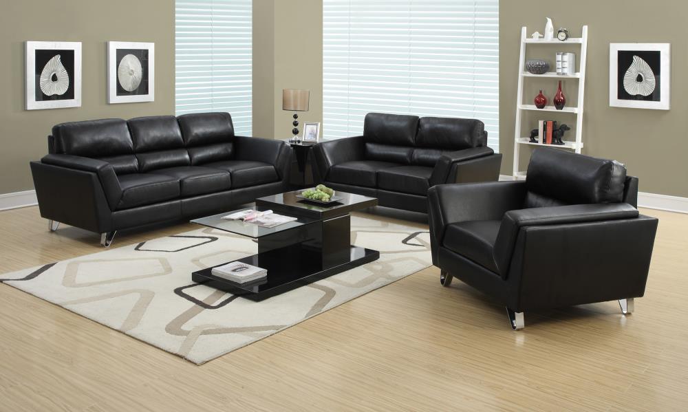 Monarch Specialties Modern Black Faux Leather Club Chair At Lowes.com