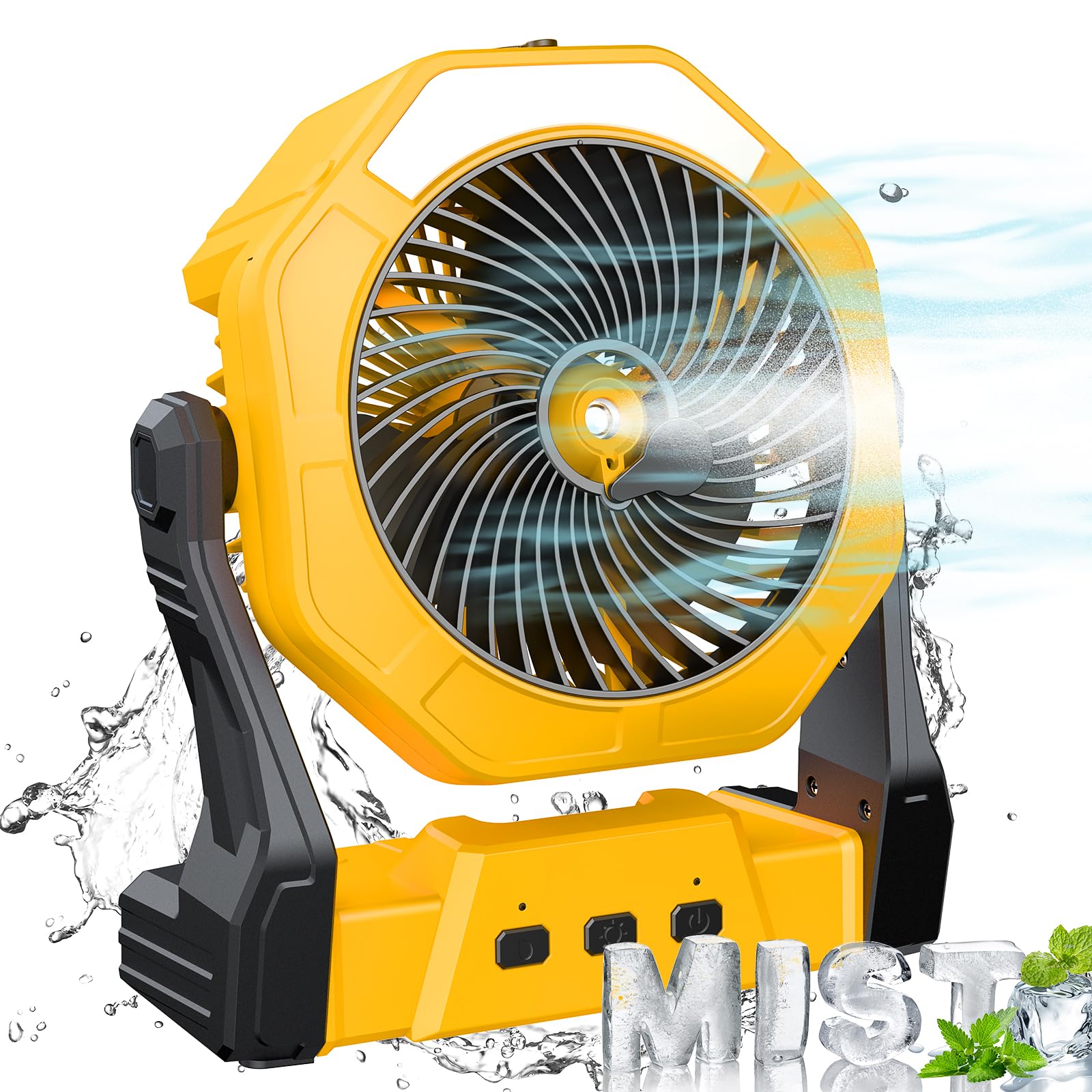 ITOPFOX  Portable Misting Fan 8 Inch Cooling Fan with 250mL Water Tank LED Lantern 3 Speeds for Desk Bedroom Office Outdoor Indoor Use