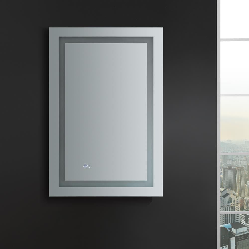 Frameless Rectangular LED Lighted Bathroom Vanity Mirror
