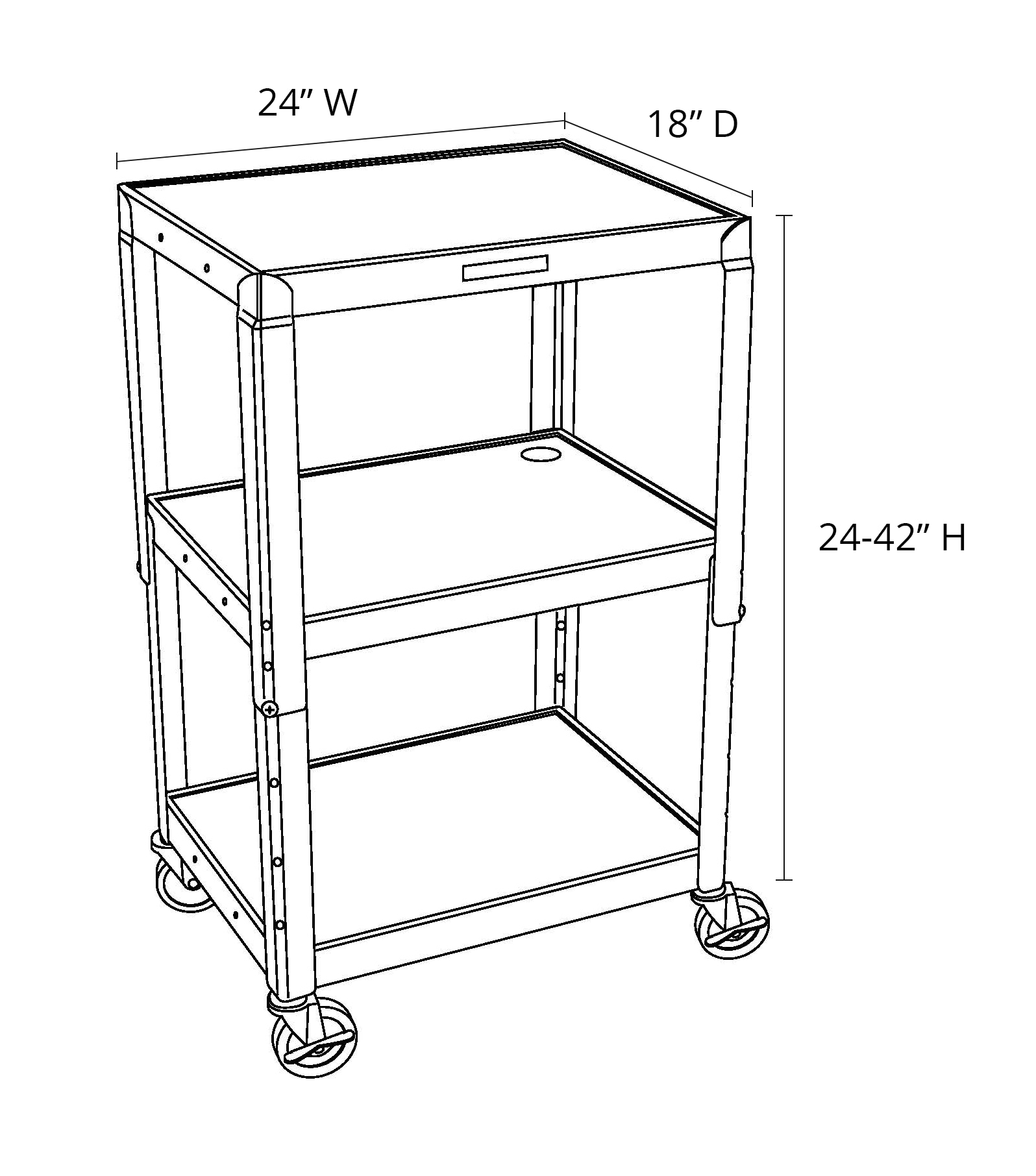 Luxor 42-in Table Utility Cart UCMT1-YW Sansujyuku sansujyuku.com