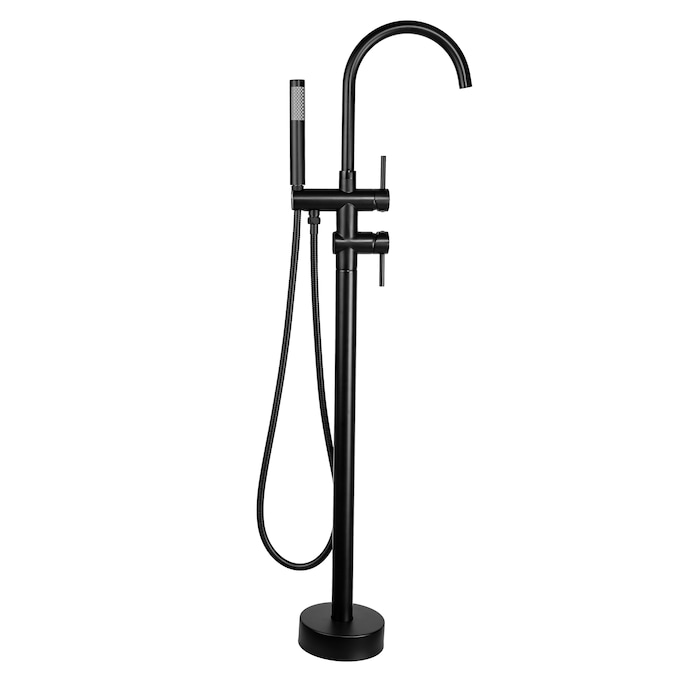 Clihome Floor Mounted Bathroom Tub, Oil Rubbed Bronze Bathtub Faucet With Sprayer