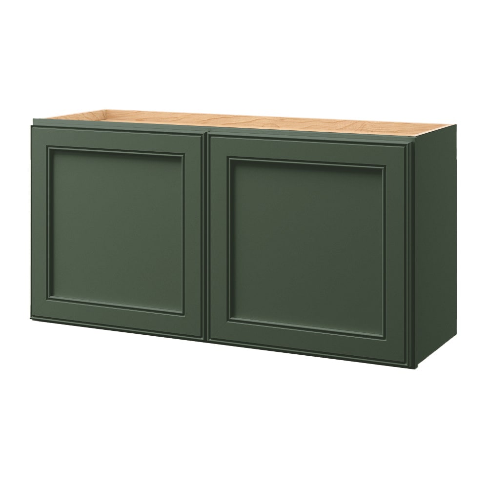 Heathrow 36-in W x 18.125-in H x 12-in D Sage Wall Fully Assembled Cabinet (Recessed Panel Square Door Style) in Green | - allen + roth 893HR