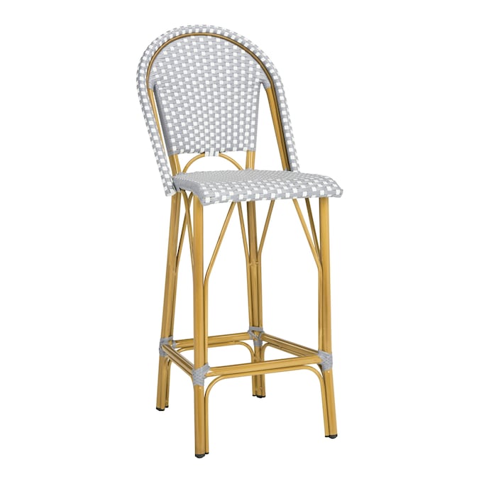 Safavieh Ford Wicker Stackable Gray, French Bistro Wicker Bar Stools