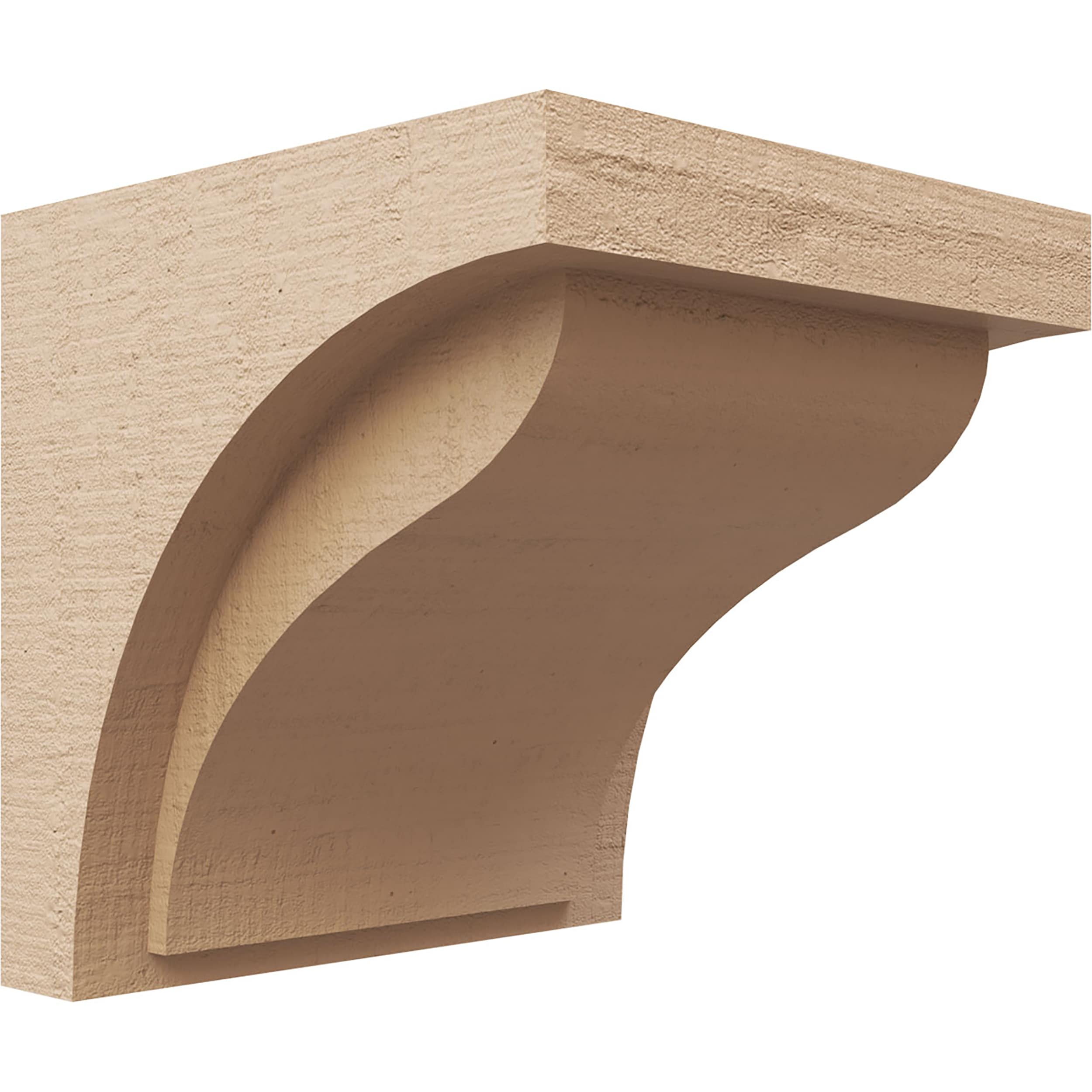 Ekena Millwork CORU09X09X09HELRCPR 9-in x 9-in x 9-in Rough Cedar Woodgrain TimberThane Primed Urethane Paintable/Stainable Corbel