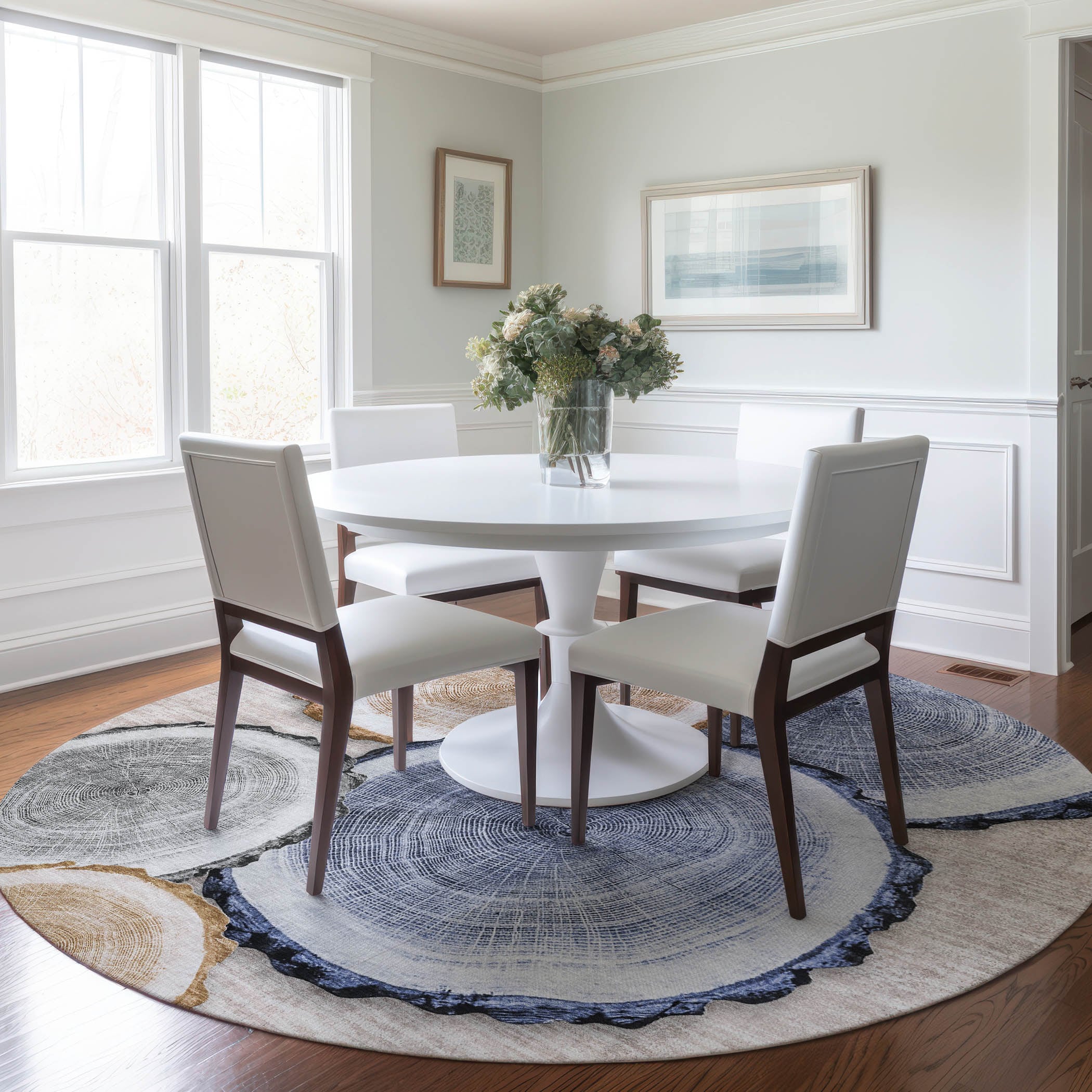 Addison Rugs ACN575BG8RO Chantille ACN575BG 8 x 8 (ft) Polyester Beige Round Indoor/Outdoor Geometric Machine washable Area rug