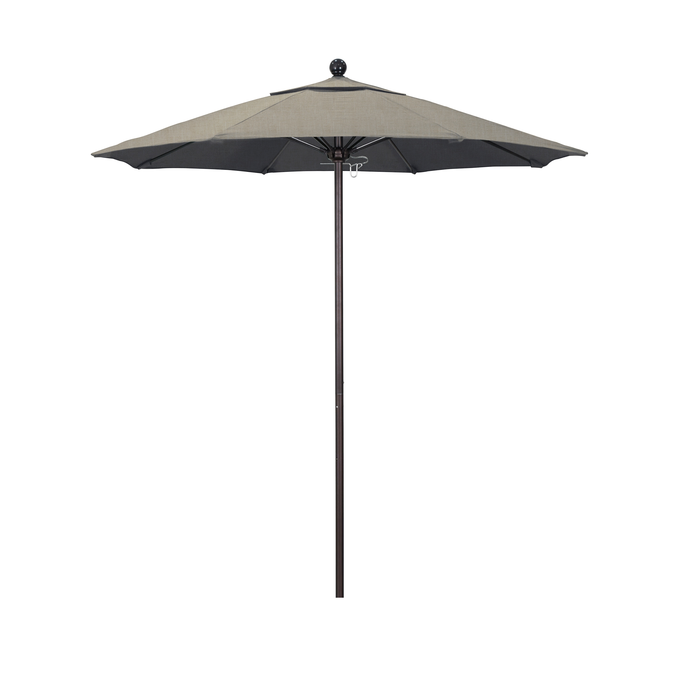 California Umbrella ALTO758117-48032 7.5-ft Aluminum Gray No-tilt Market Patio Umbrella