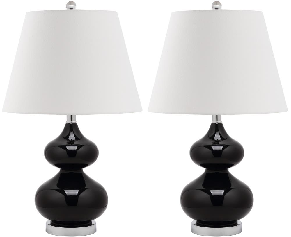 Safavieh LIT4086J-SET2 Eva Modern/contemporary Medium base (E-26) Lamp Set with White Shades
