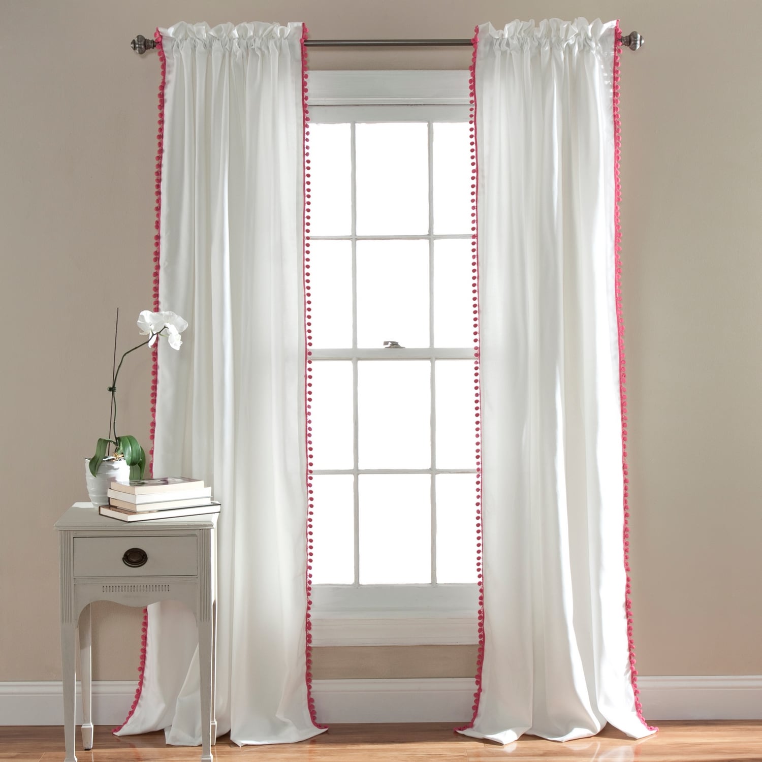 Lush Decor C20999P14-000 84-Inches Pink Rod pocket Single curtain panel