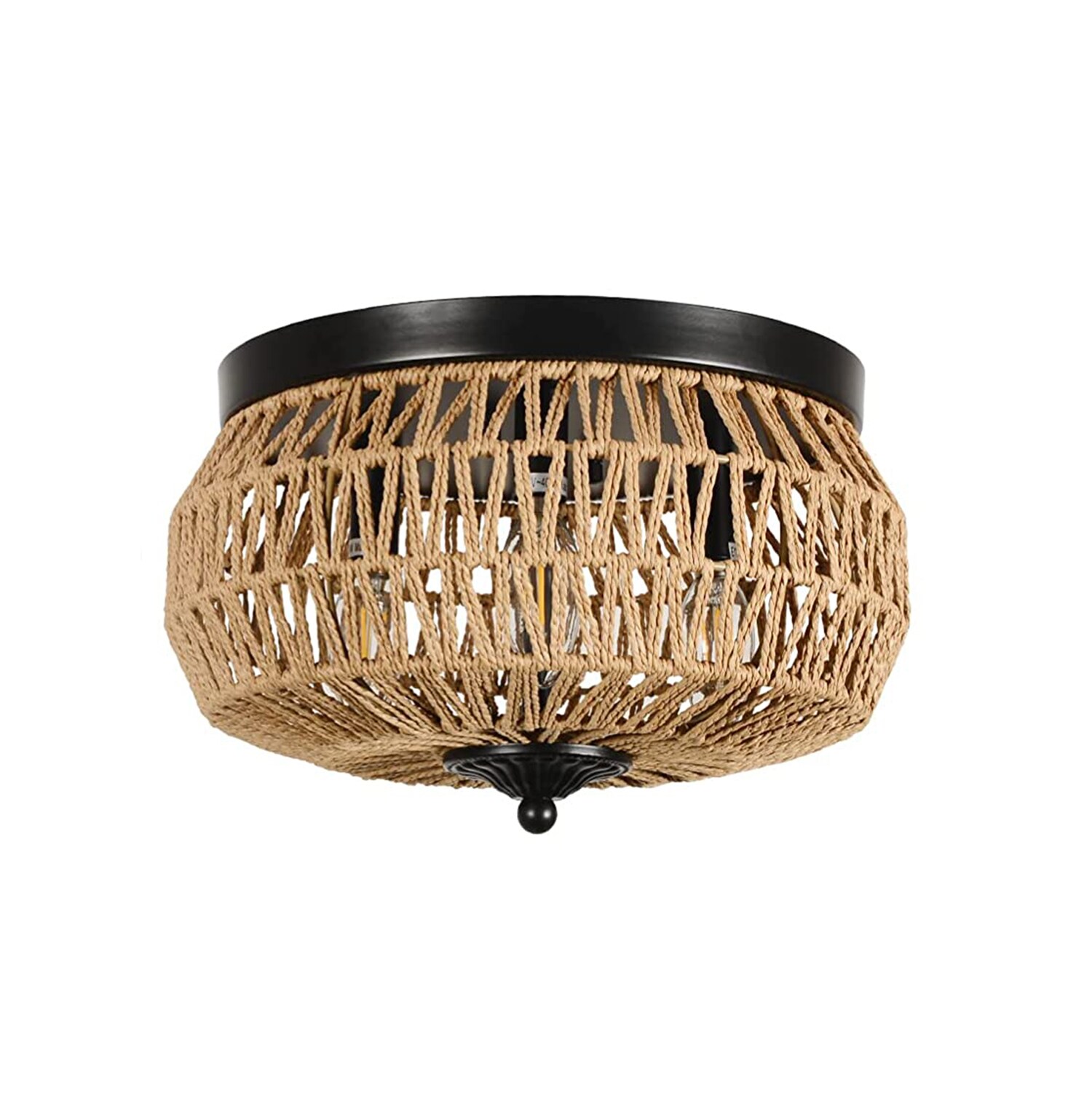 Bybafun YB4900016 3 -Light 12.6-in Brown Flush Mount Light