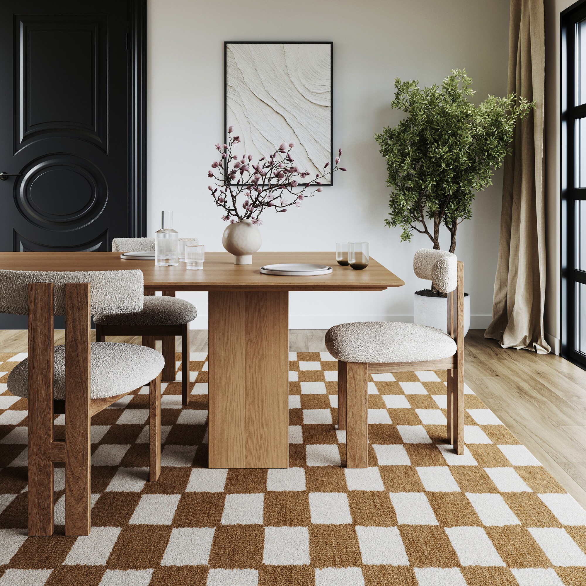 nuLOOM 200SVCU01B-609 Quinarae Checkered Wool-Blend Rug