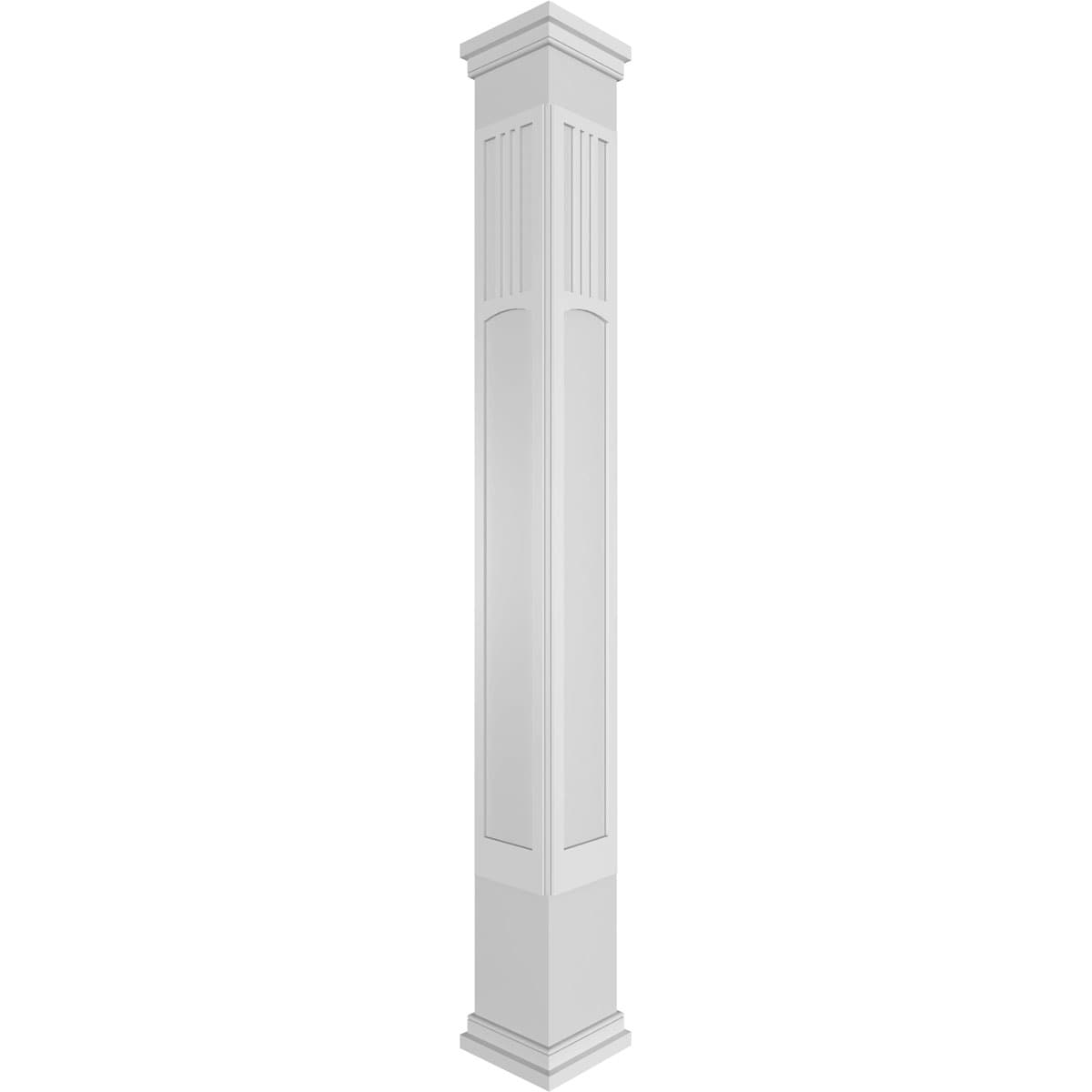 Ekena Millwork CC0810ENSMDPRPR San Miguel Mission Style Fretwork 8-Inches L x 10-Feet Unfinished PVC Column Wrap