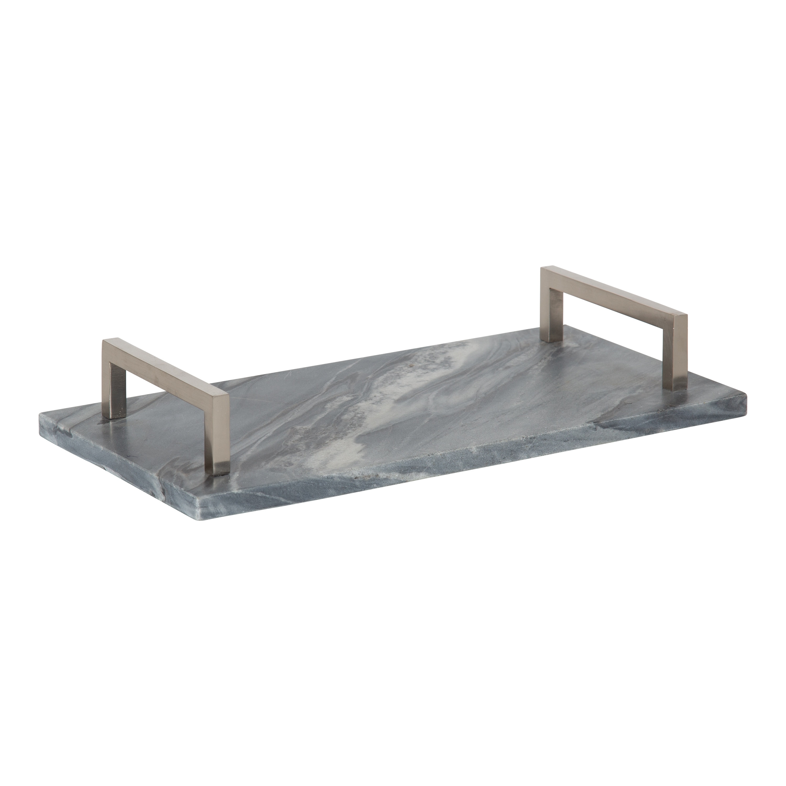 Kate and Laurel 219235 Graycott 8.00-in x 15.75-in Gray Rectangle Serving tray