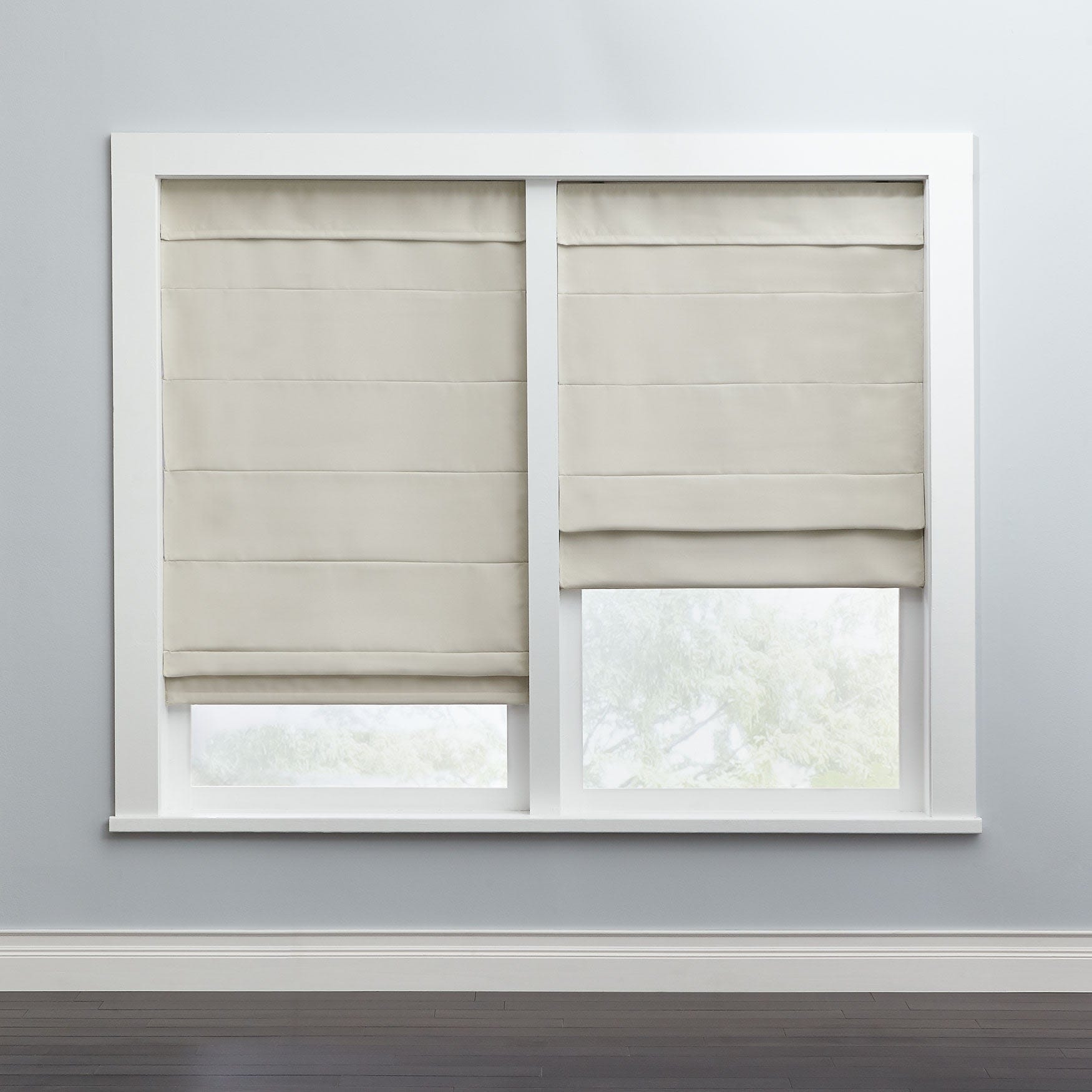BrylaneHome - Cordless Large Fold Woven Blackout Roman Shade