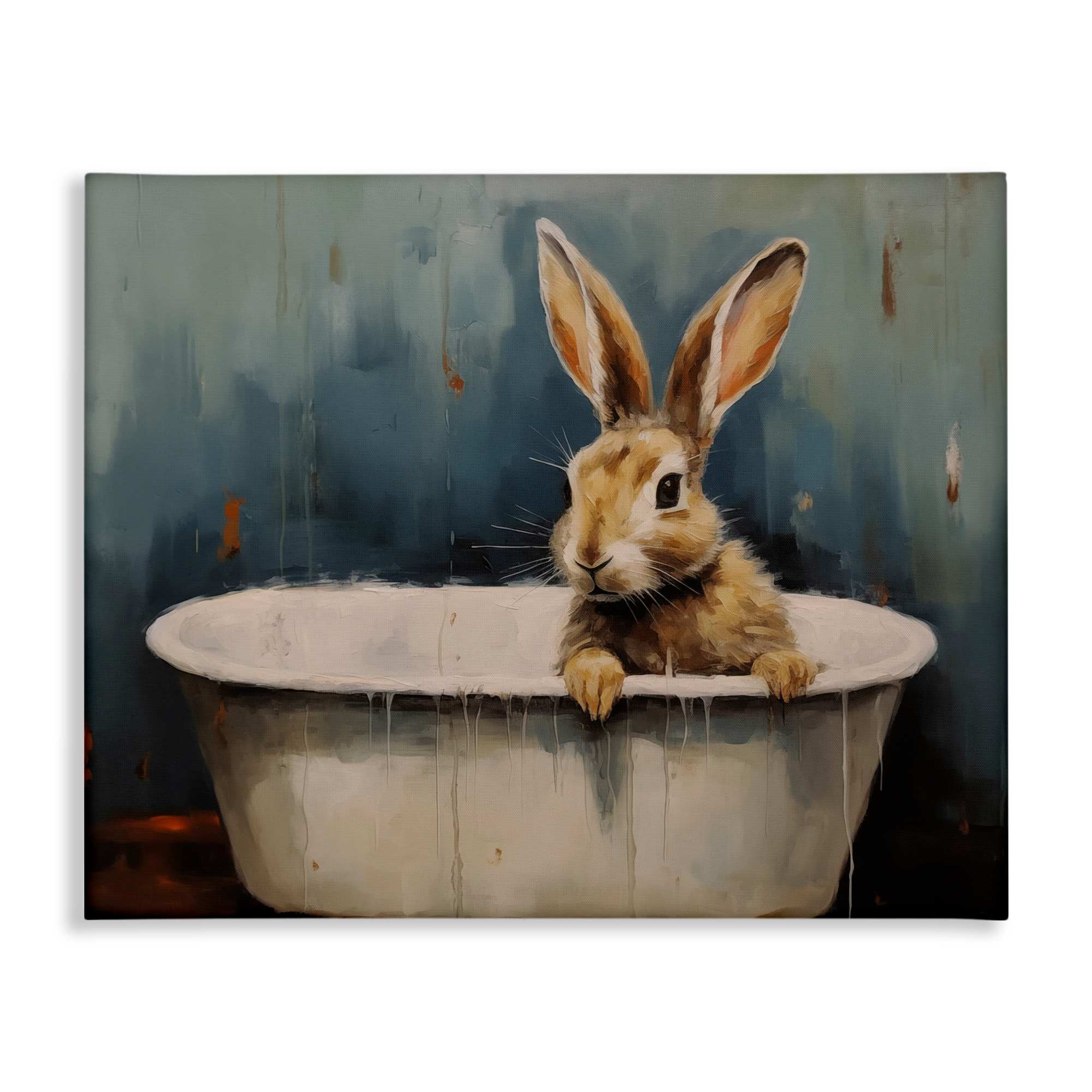 Stupell Industries BT-841-CN-16X20 Baby Bunny in Tub Canvas Wall Art By Arlington Prints 20 x 16