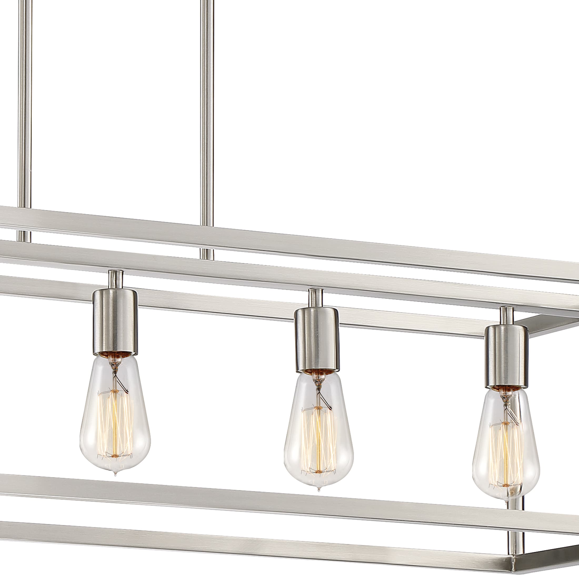 New Harbor 38" Transitional Brushed Nickel 5-Light Chandelier