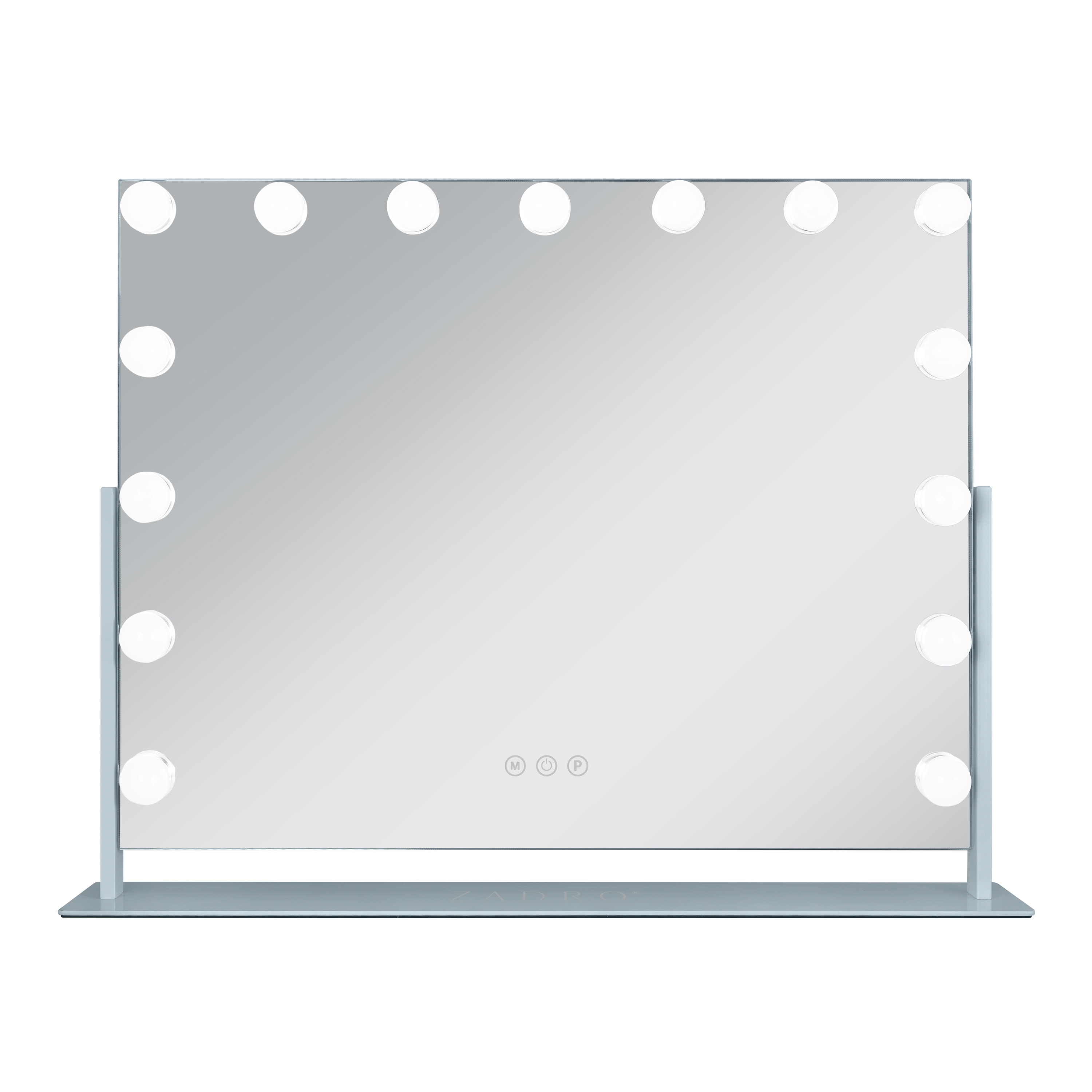 Zadro HL2318FRBL 25.2-Inch x  19.75-Inch Rectangle Hollywood LED Horizontal Vanity Makeup Mirror 18.25-Inch x 22.75-Inch Mirror Head 18-Inch x 22.5-Inch Reflective Surface Adapter