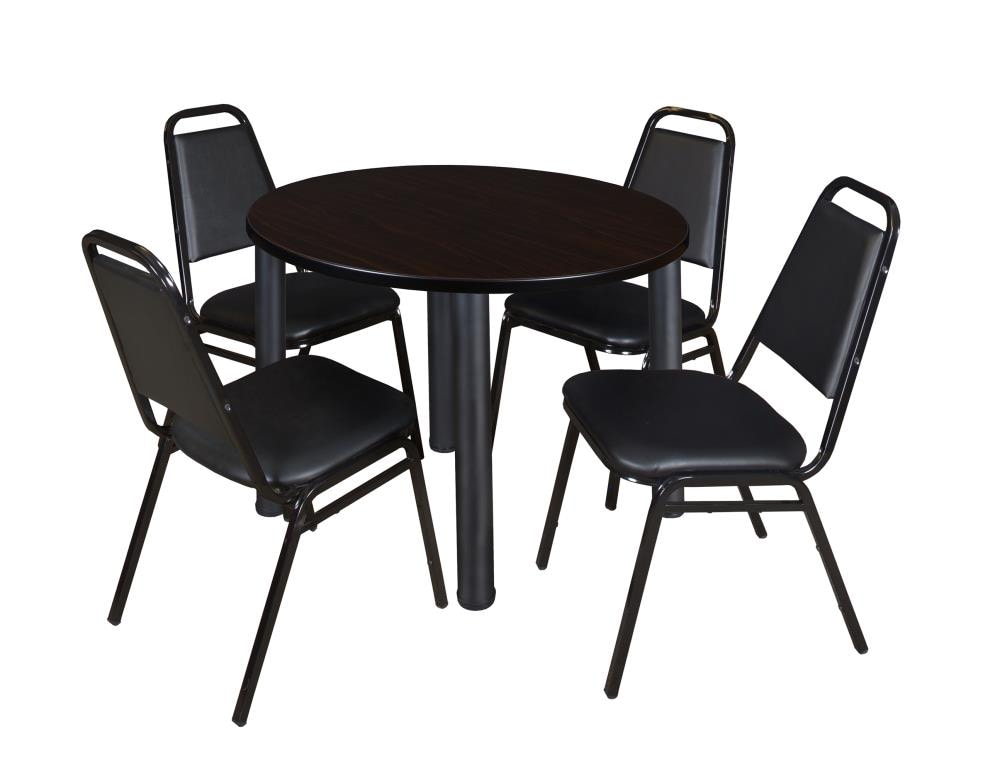 Regency TB42RNDMWBPBK29BK Breakroom Brown 4-Person Training Table (42-in W x 29-in H)