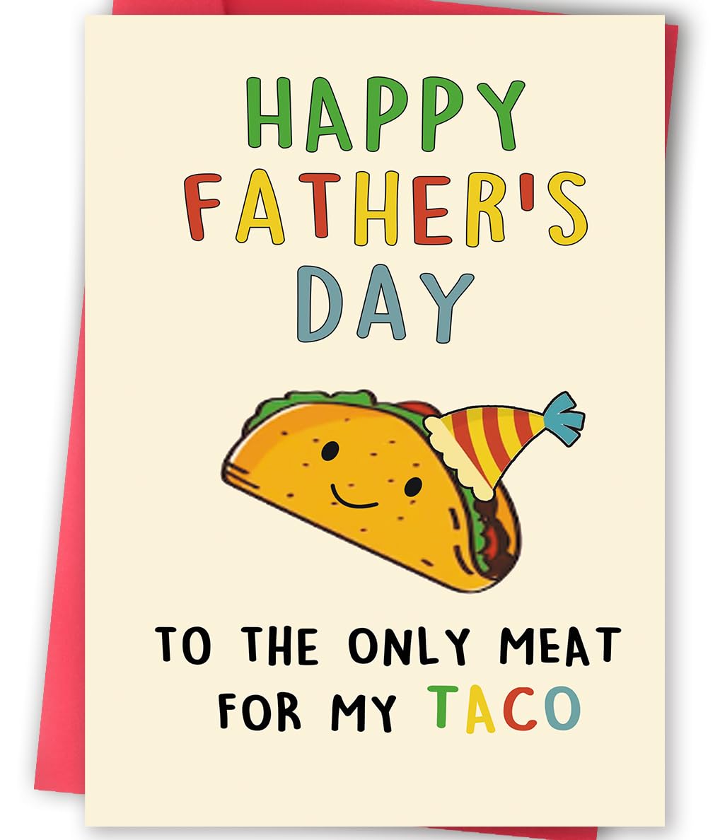KIWDZFU Lovely Taco Fathers Day Card for Dad Funny Fathers Day Gift for Husband from Wife Romantic Fathers Day Card Happy Fathers Day Decorations #LKI0826A0333