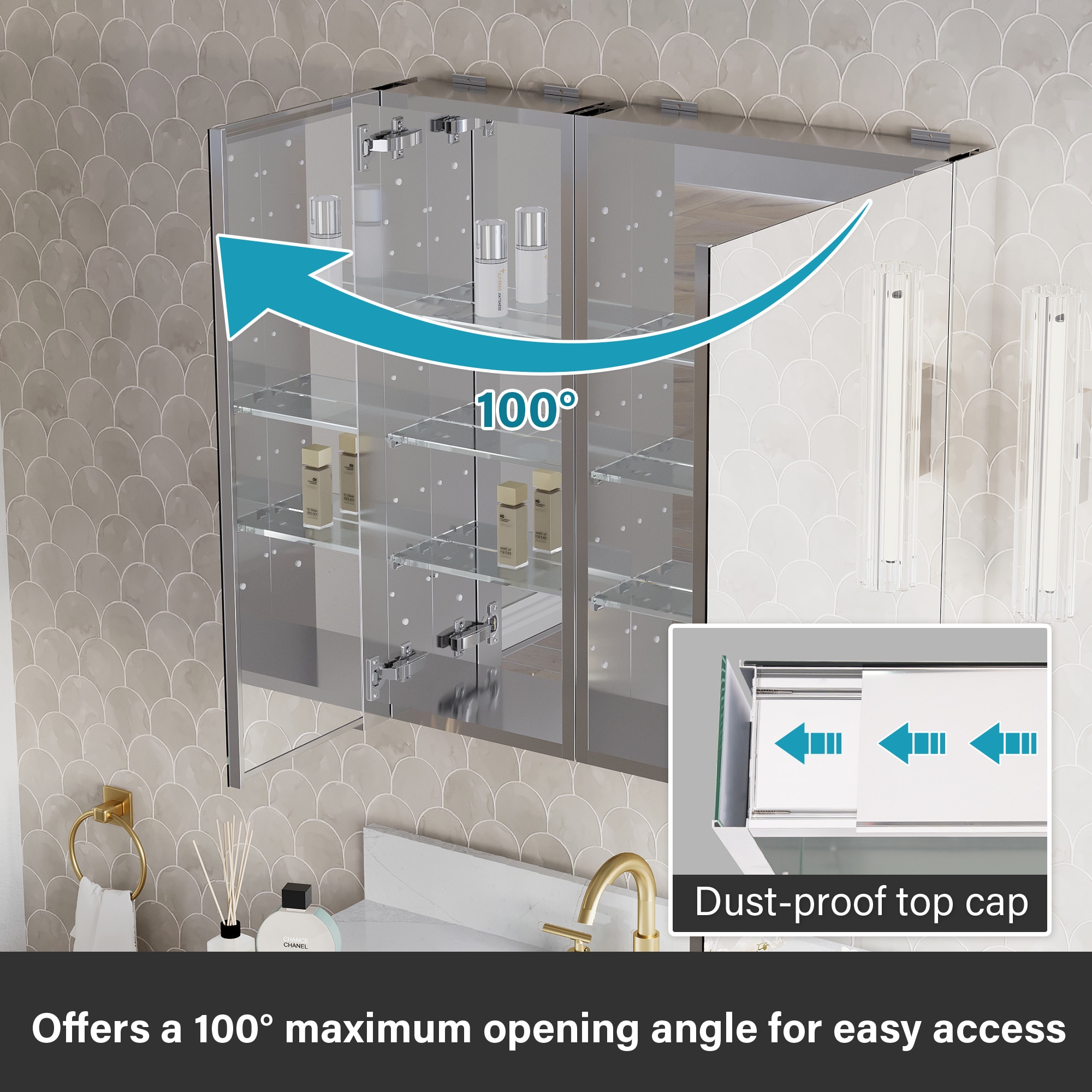 WELLFOR JRA12L20R32 Bathroom-Medicine-Cabinets - View #9